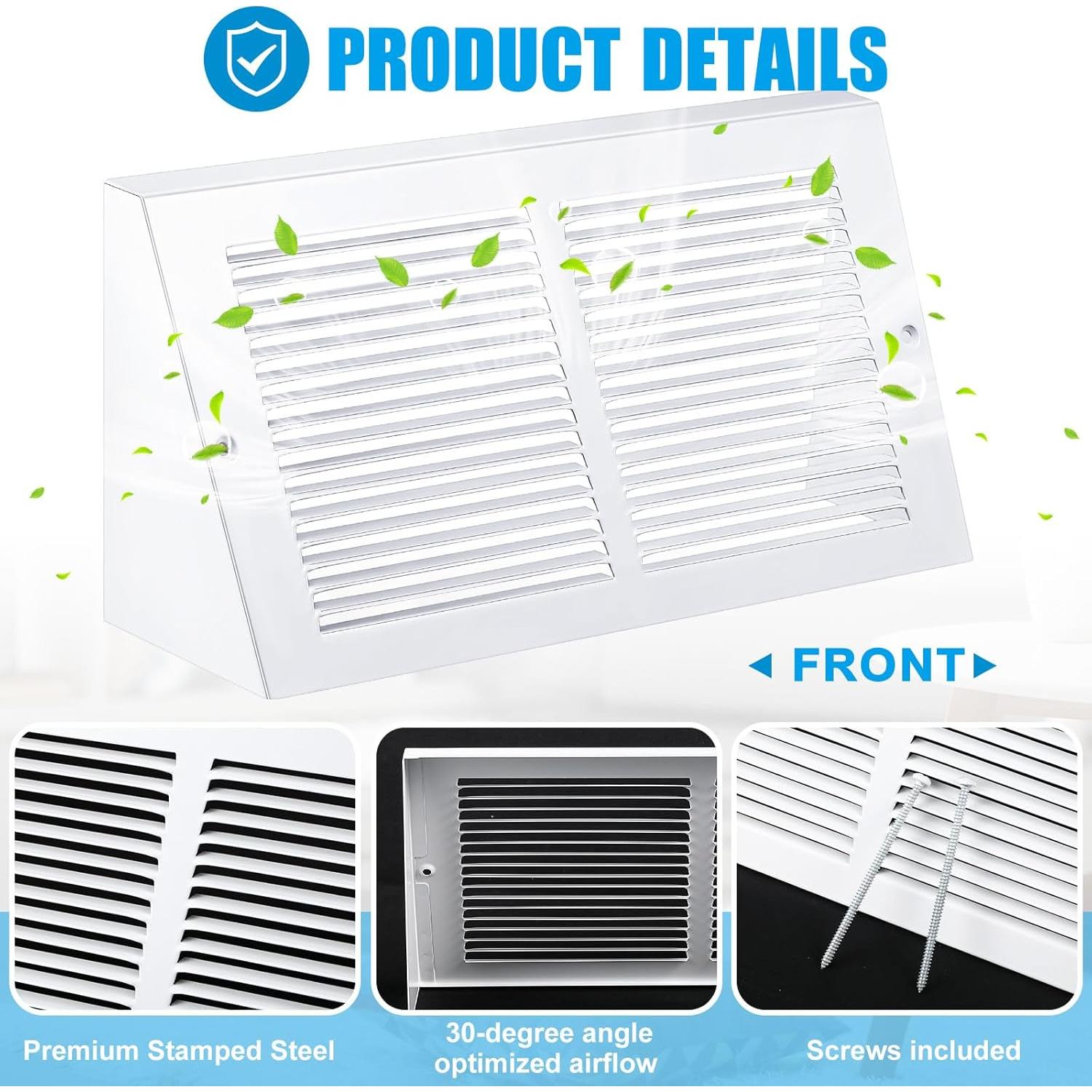 Cubiertas de Ventilación de Baseboard Honeydak 2 Piezas 30.48x15.24cm