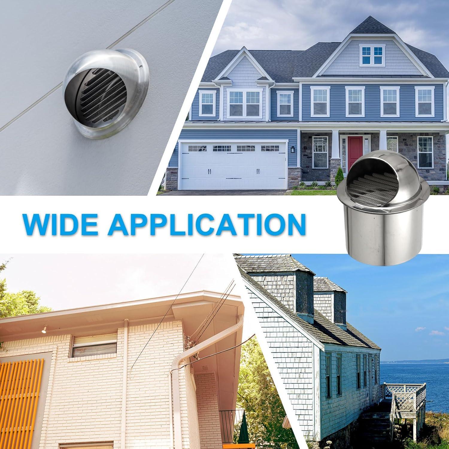 Ventilación Redonda de Soffit PATIKIL 3" Acero Inoxidable