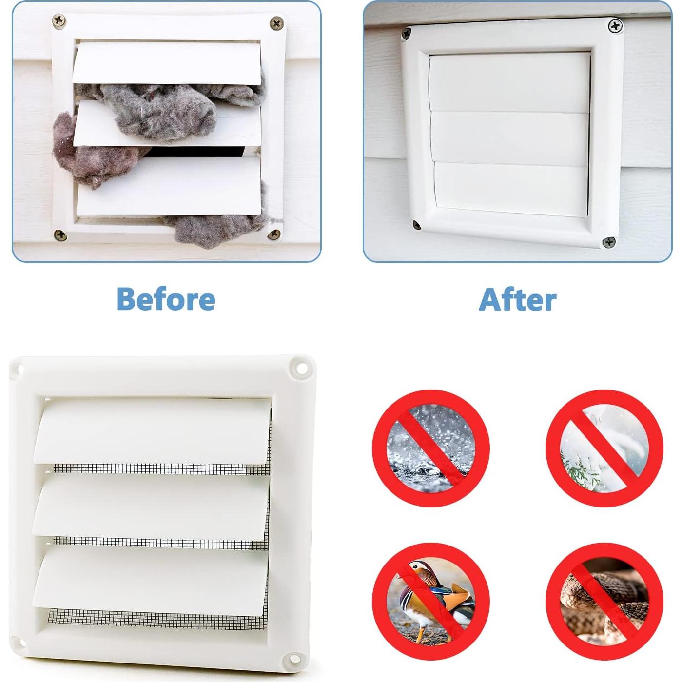 Cubierta de Ventilación Cenipar 6" (15.24 cm) Blanca con Persiana