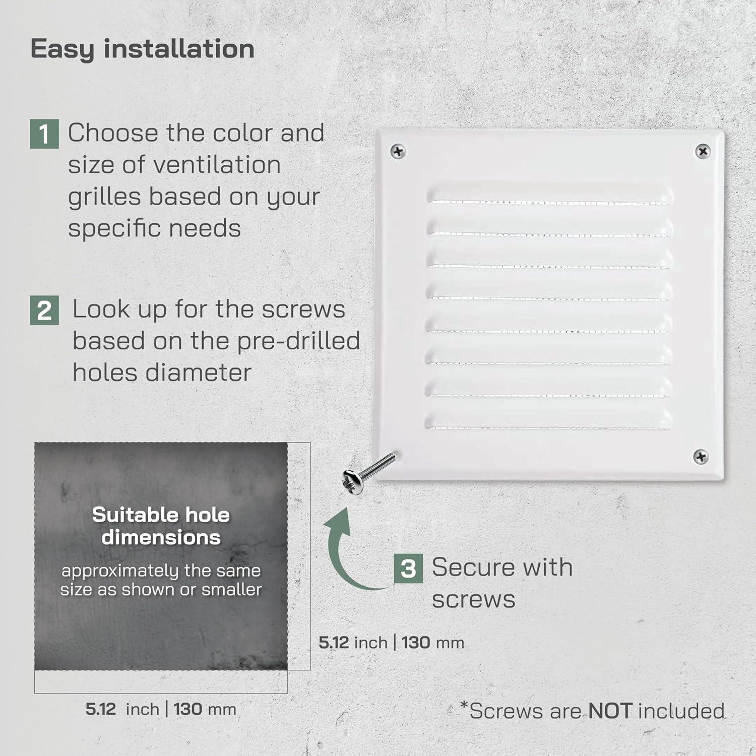 Rejilla de Ventilación Cuadrada 13x13 cm Vent Systems Blanca