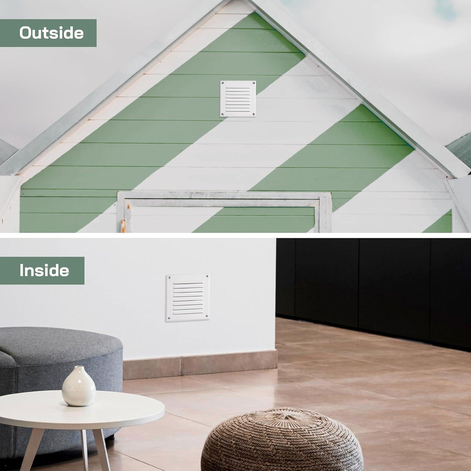 Rejilla de Ventilación Cuadrada 13x13 cm Vent Systems Blanca