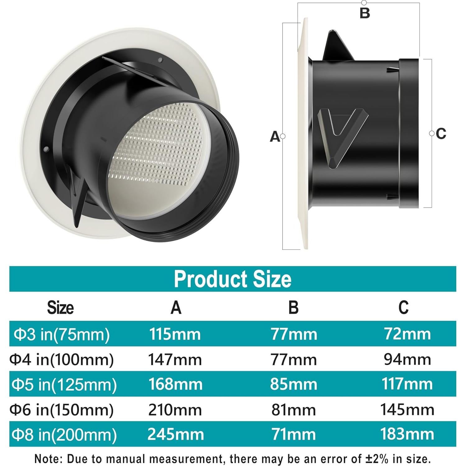 Ventilador de Aire HG Power 12.7 cm Blanco ABS para Baño