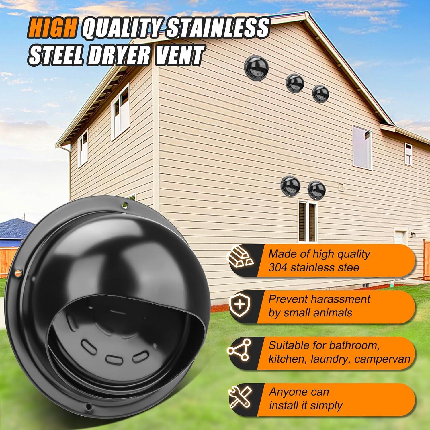 Cubierta de Ventilación de Secadora Matework 10.2 cm Acero Inoxidable