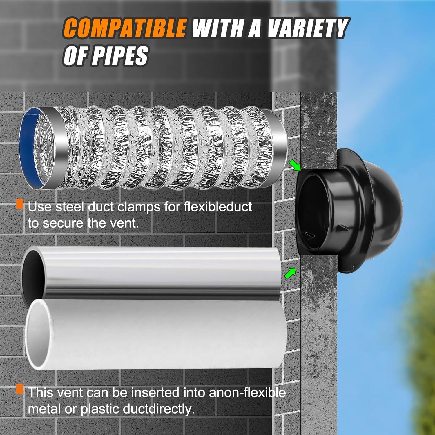 Cubierta de Ventilación de Secadora Matework 10.2 cm Acero Inoxidable