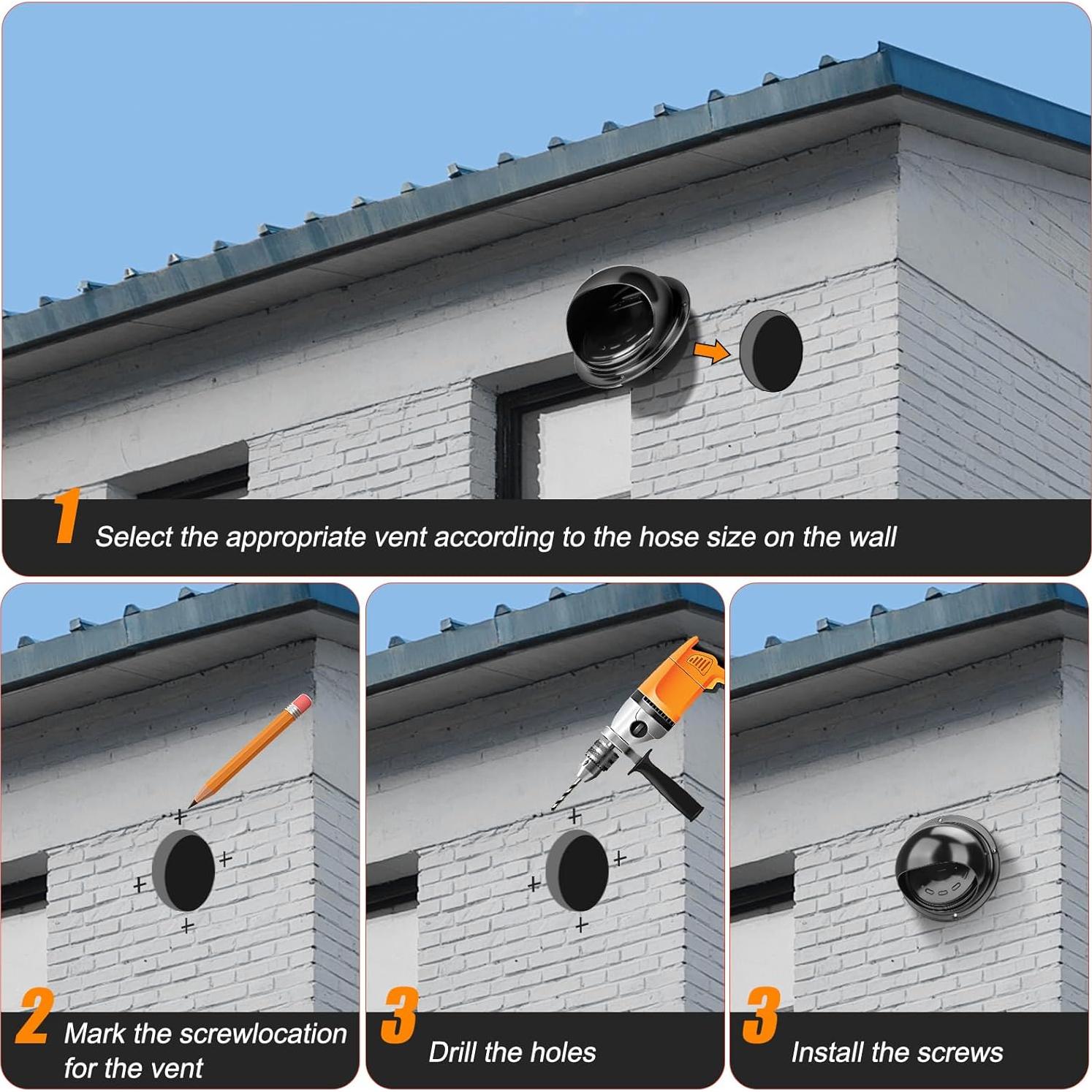 Cubierta de Ventilación de Secadora Matework 10.2 cm Acero Inoxidable