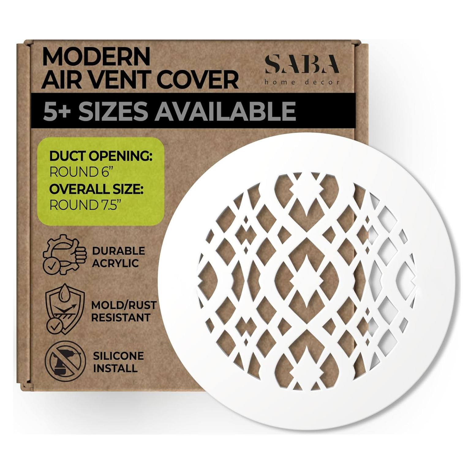 Cubierta de Ventilación Decorativa SABA Home Decor 15 cm Blanco