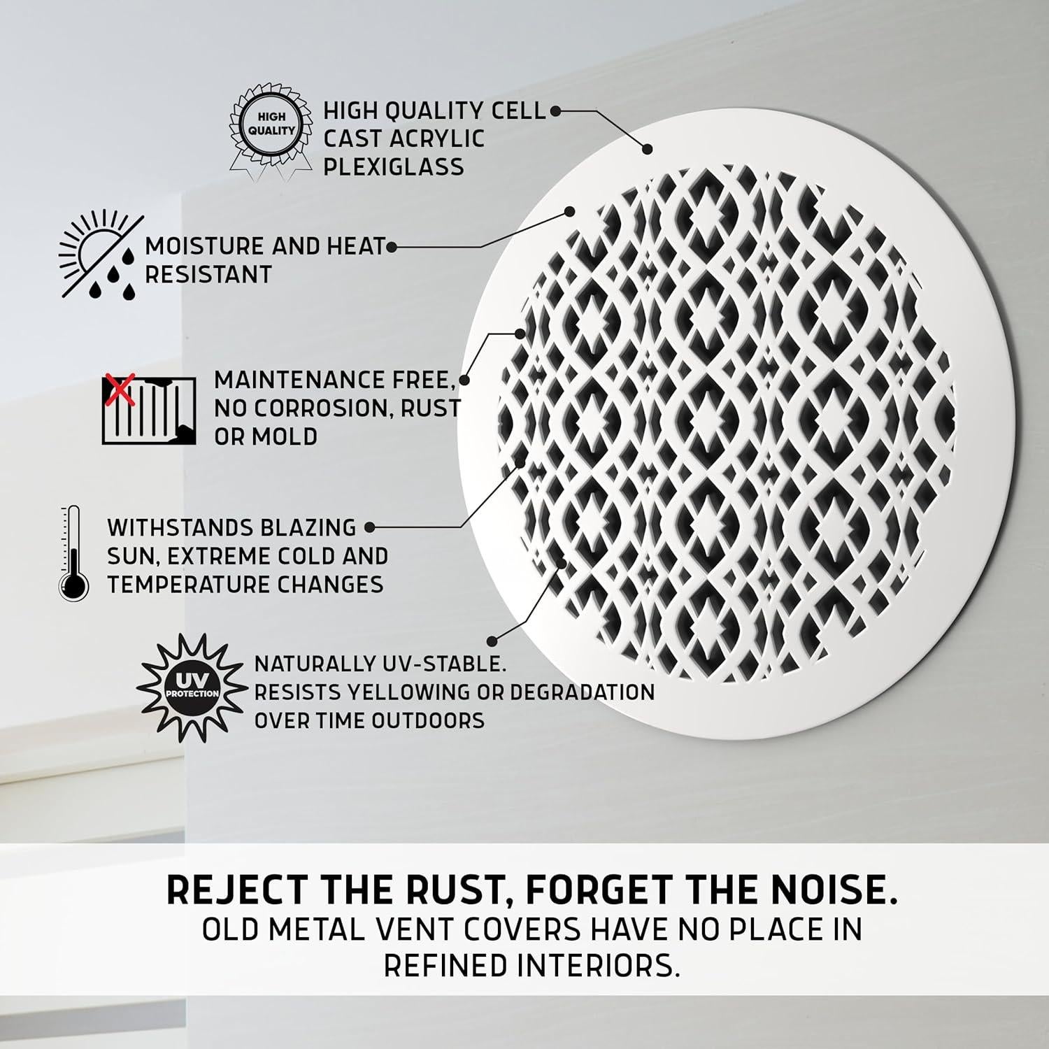 Cubierta de Ventilación Decorativa SABA Home Decor 15 cm Blanco