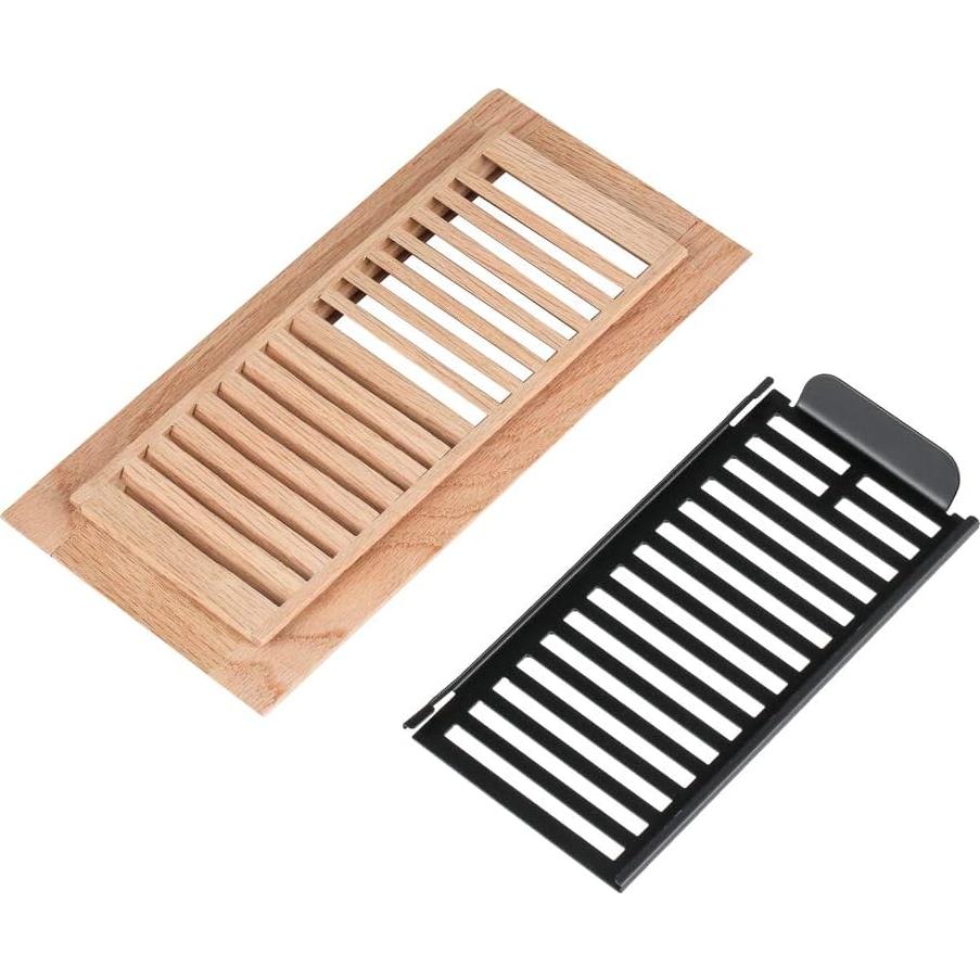 Registro de Piso de Madera de Roble Rojo 4x10 cm con Compensador