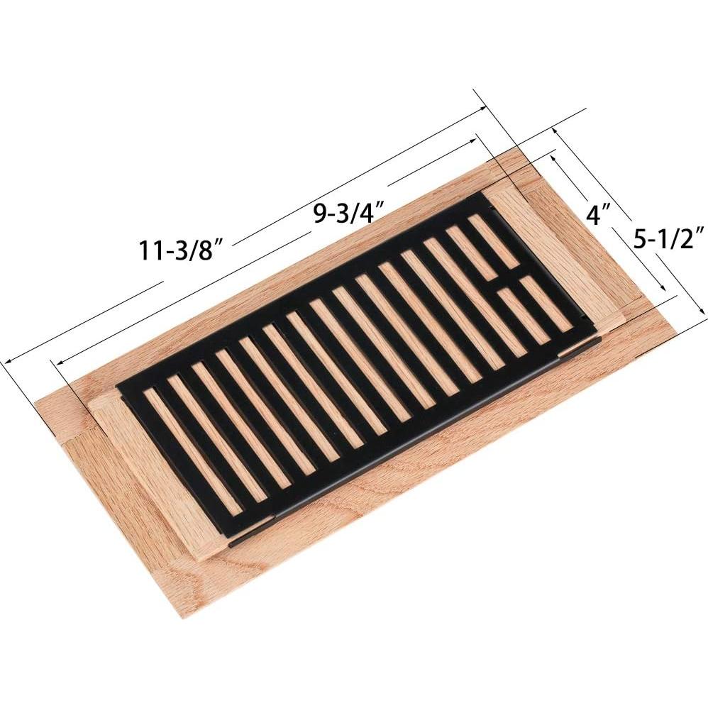 Registro de Piso de Madera de Roble Rojo 4x10 cm con Compensador