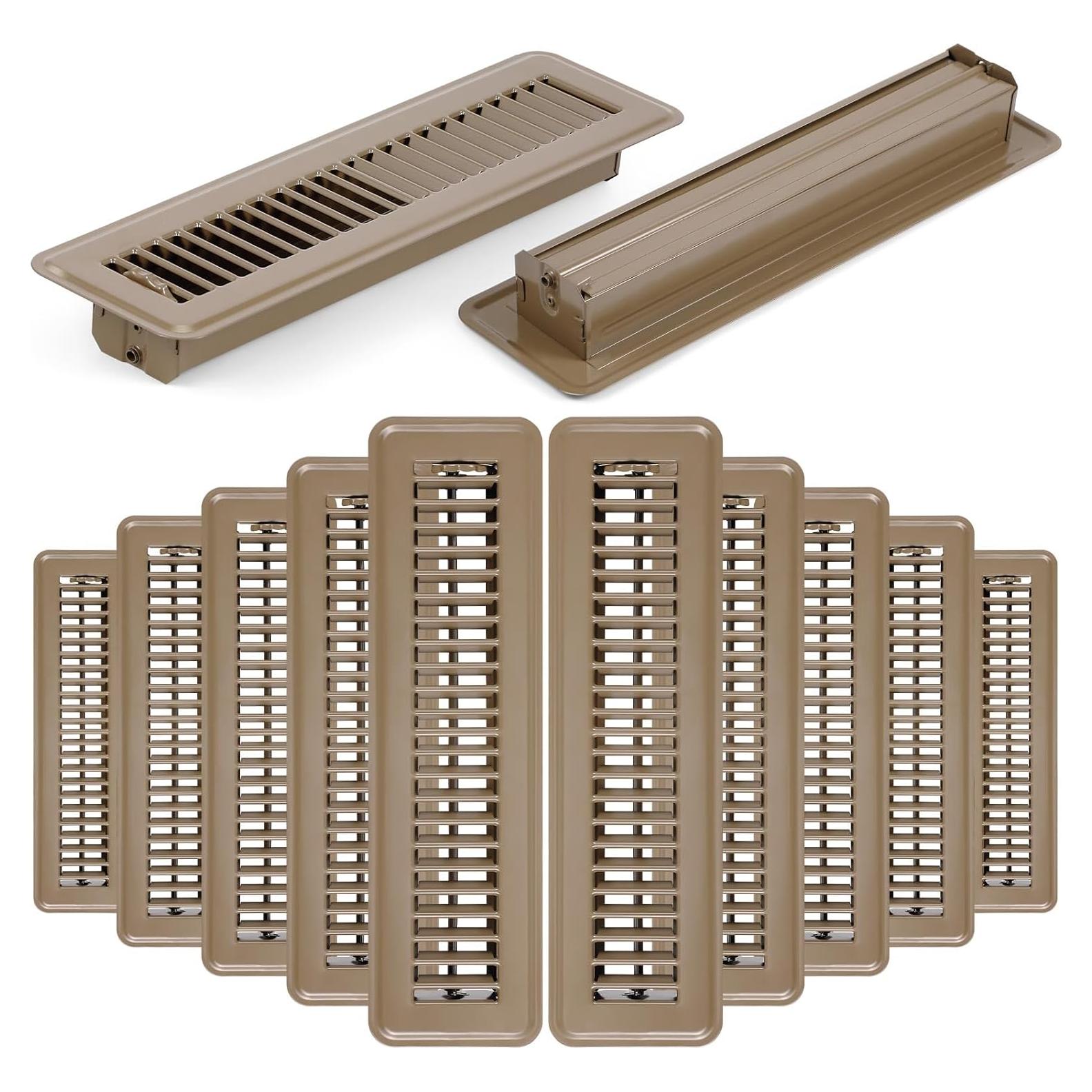 12 Cubiertas de Registro de Piso de Acero 2x30 cm Marrón