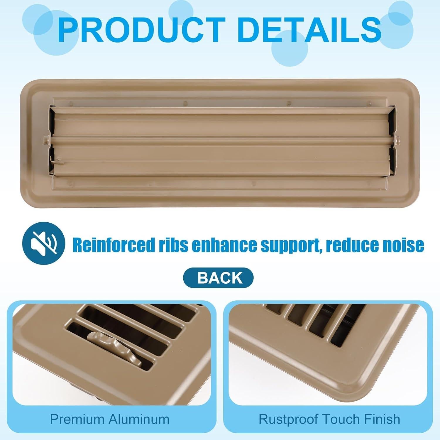 12 Cubiertas de Registro de Piso de Acero 2x30 cm Marrón