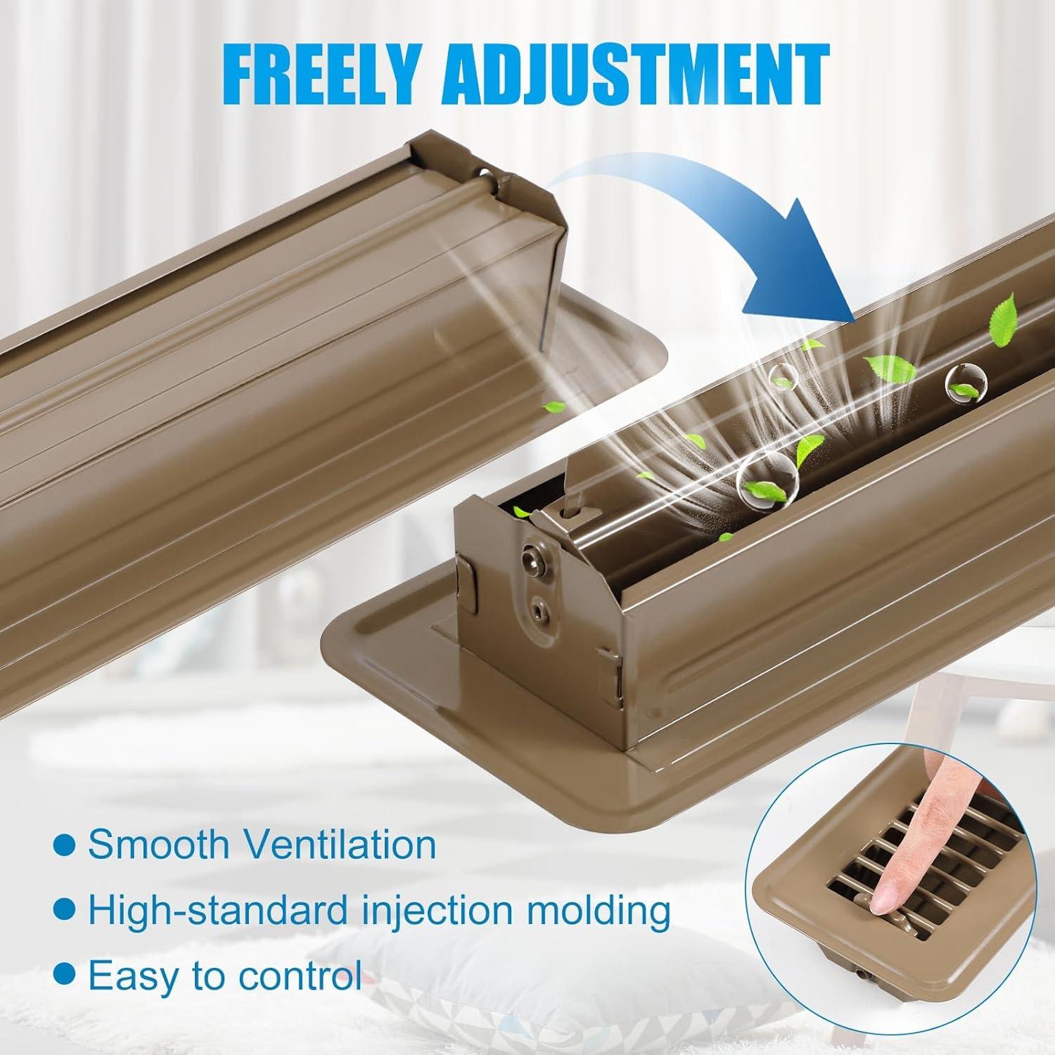 12 Cubiertas de Registro de Piso de Acero 2x30 cm Marrón