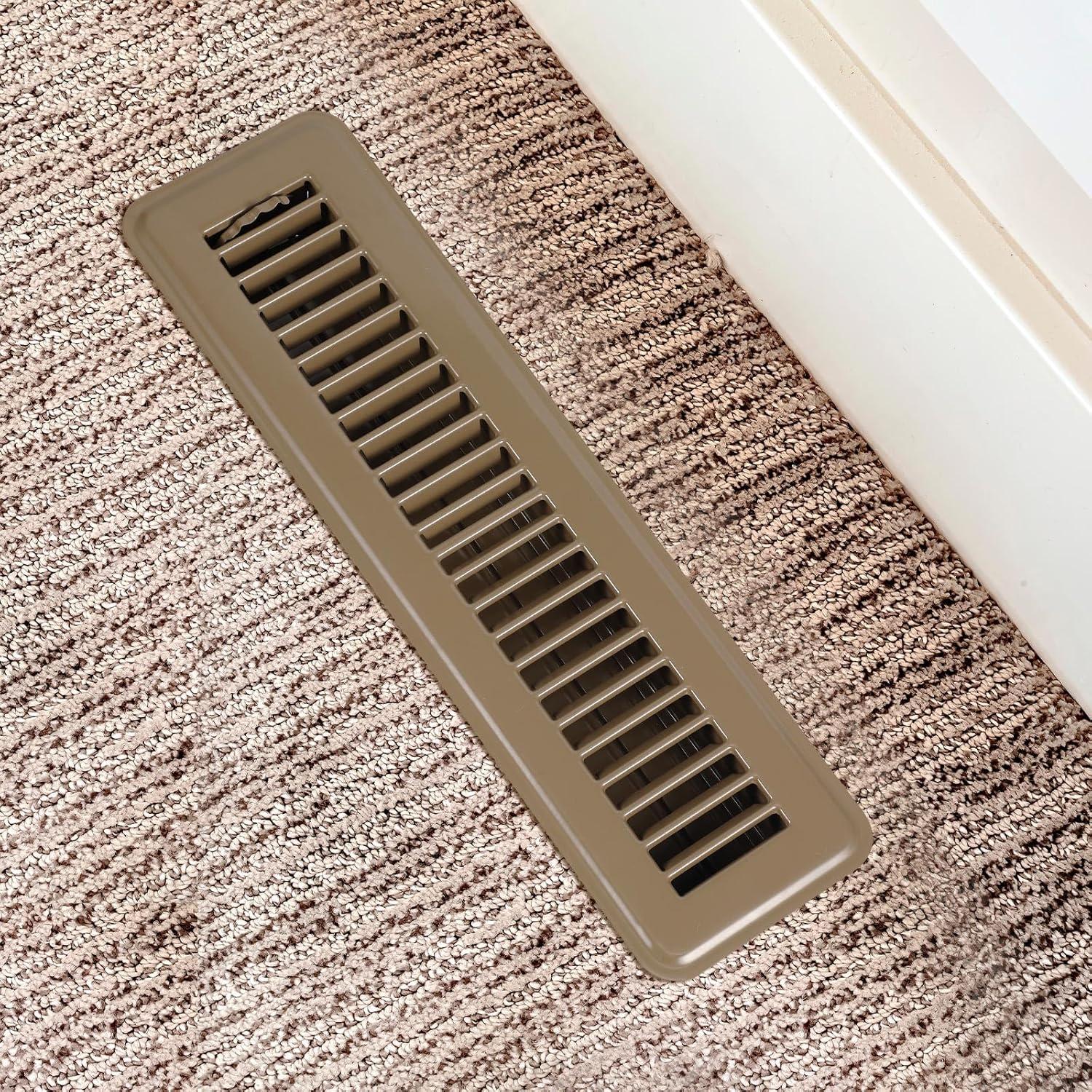 12 Cubiertas de Registro de Piso de Acero 2x30 cm Marrón