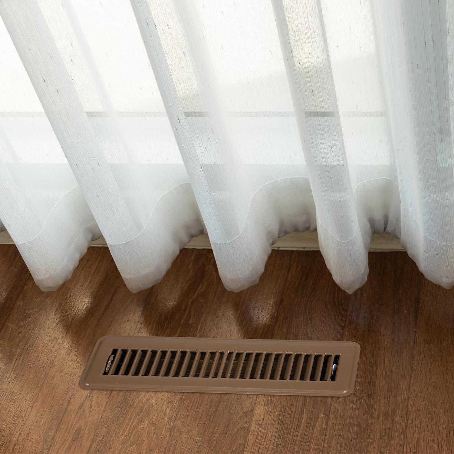 12 Cubiertas de Registro de Piso de Acero 2x30 cm Marrón