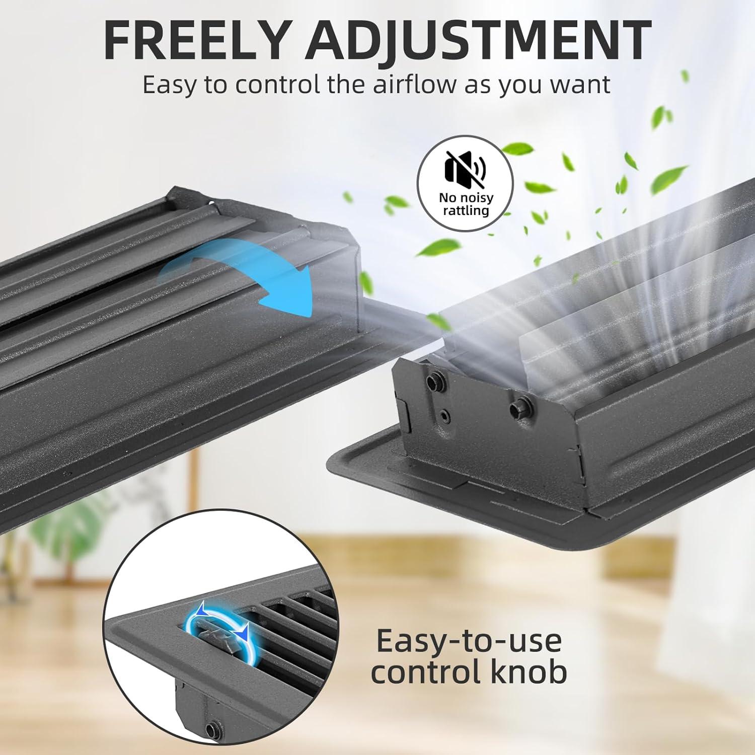 Paquete de 2 rejillas de piso 10x30 cm Flowild gris ajustables