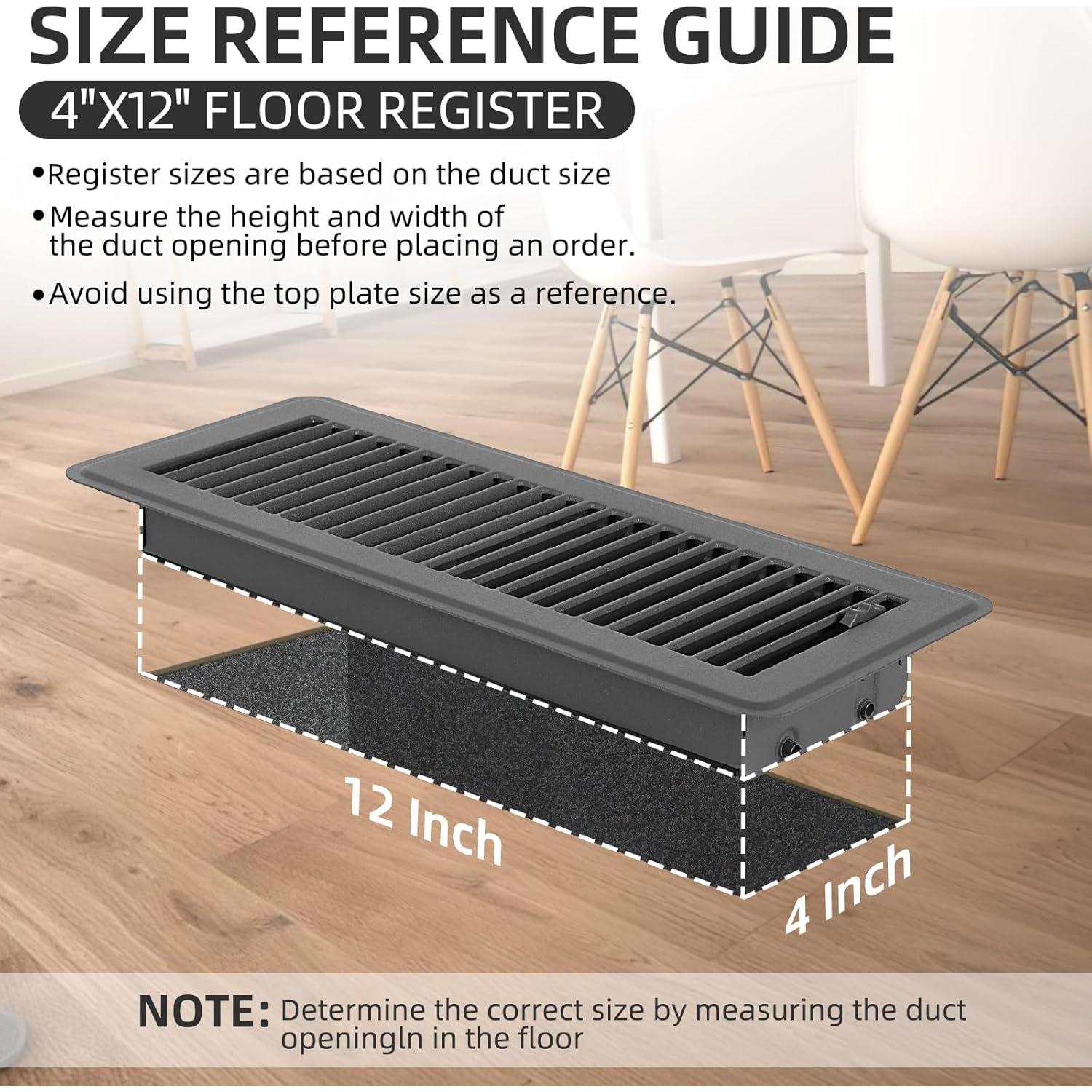 Paquete de 2 rejillas de piso 10x30 cm Flowild gris ajustables