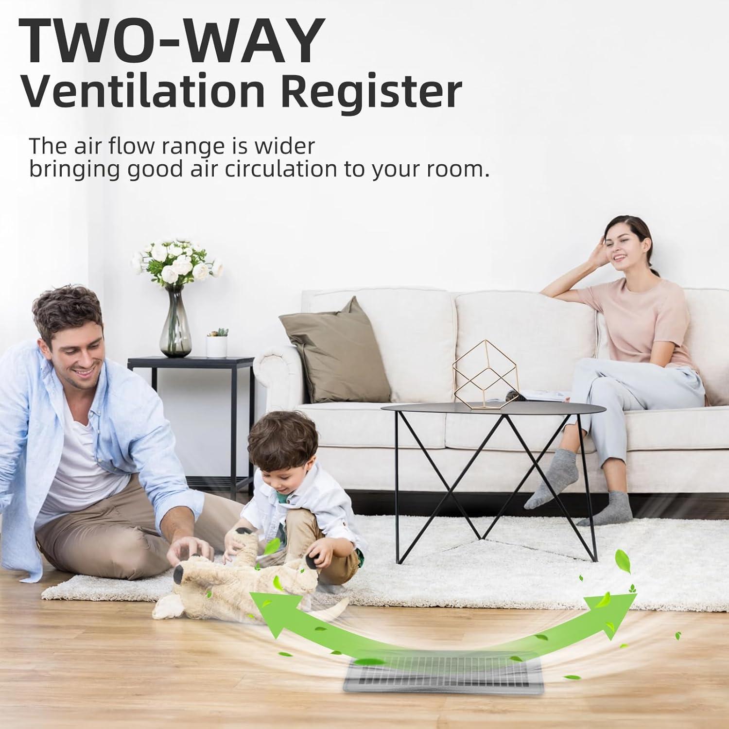 Paquete de 2 rejillas de piso 10x30 cm Flowild gris ajustables