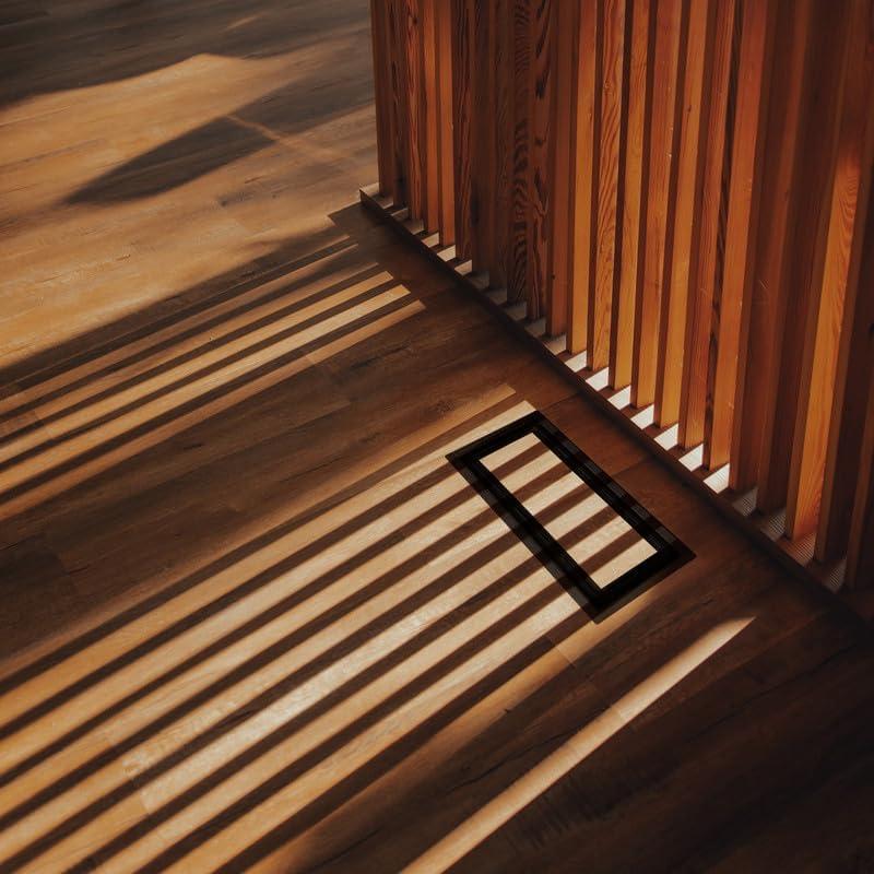 Cubierta de Ventilación de Piso Fittes Luxe 10x25 cm Acero Negro