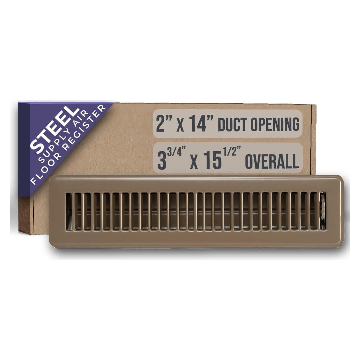 Registro de Piso Handua 2x14 Louvered de Acero Marrón