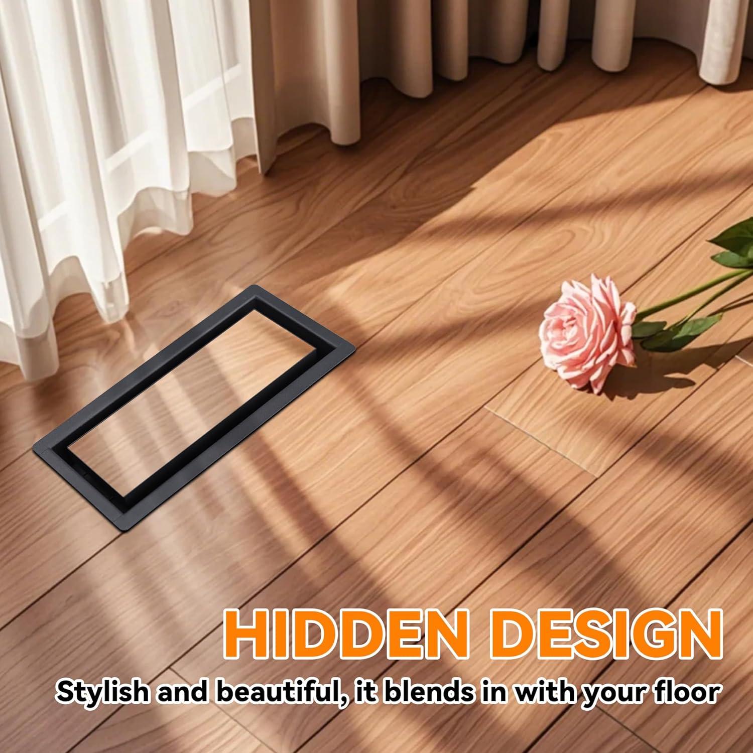 Rejilla de Piso 25.4x10.16 cm Supply Depot Negra de Hierro Fundido