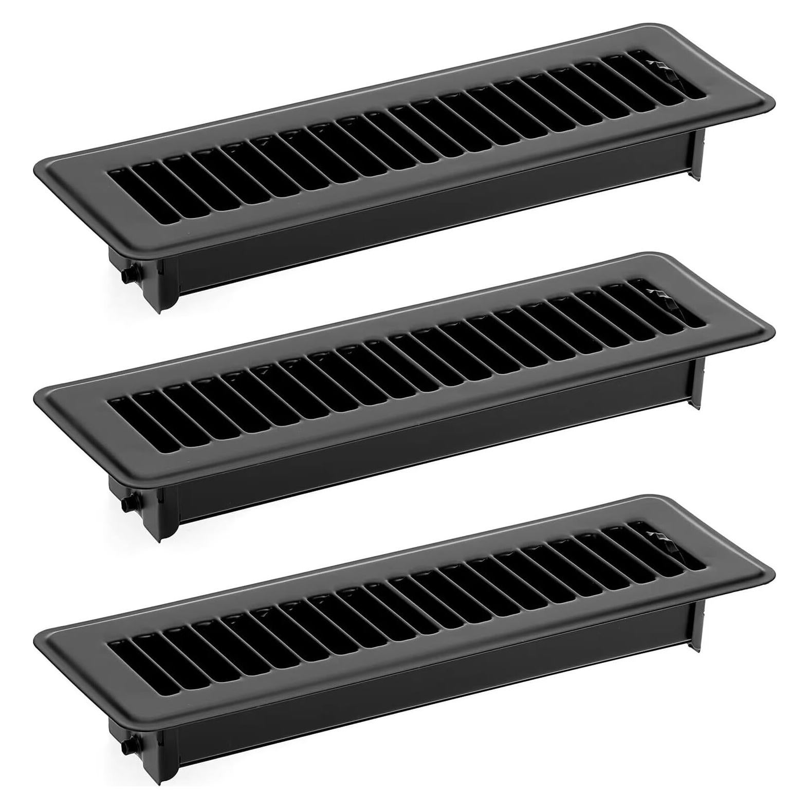 Rejilla de Piso Sumnacon 2x10" Metal Negra Ajustable - Paquete de 3