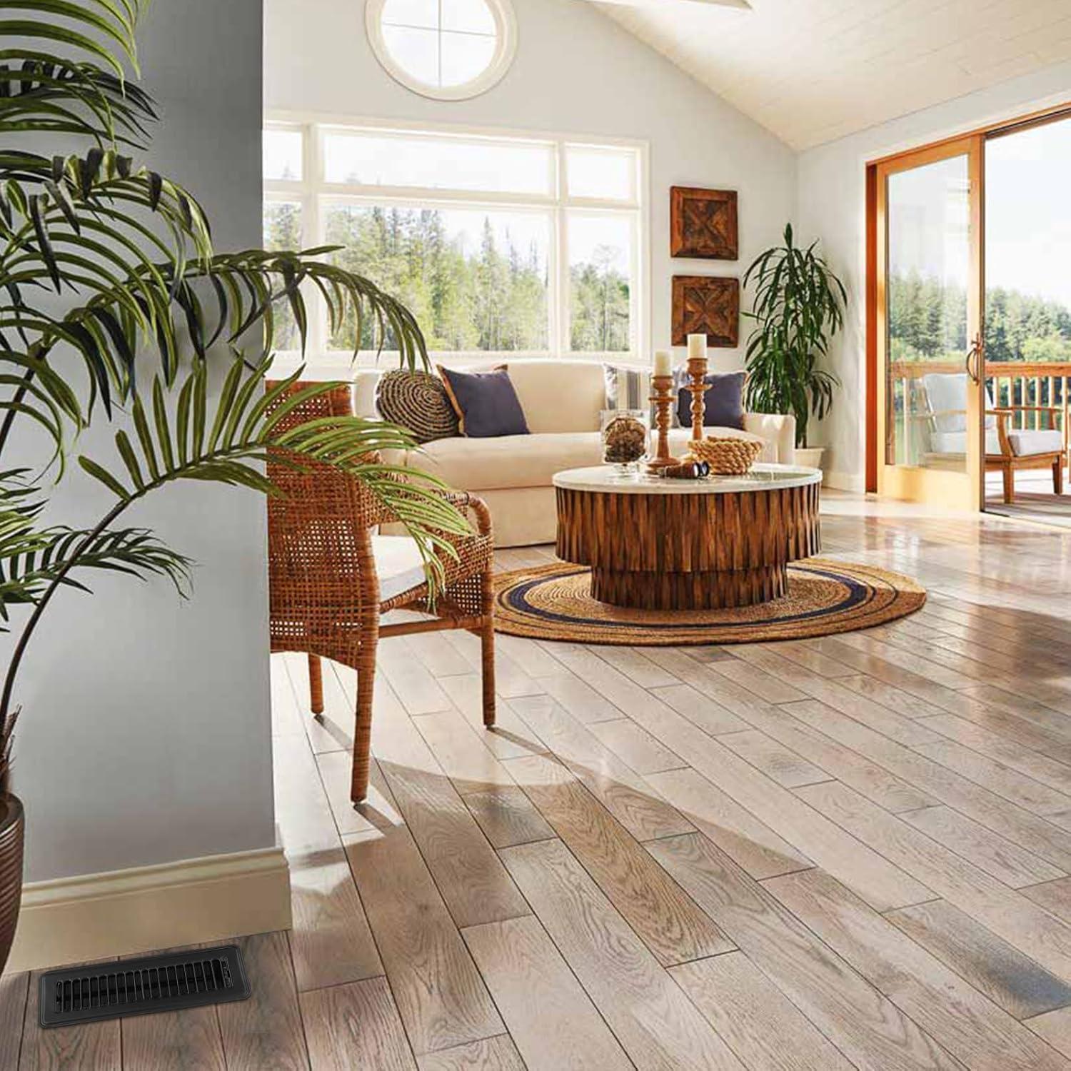 Rejilla de Piso Sumnacon 2x10" Metal Negra Ajustable - Paquete de 3