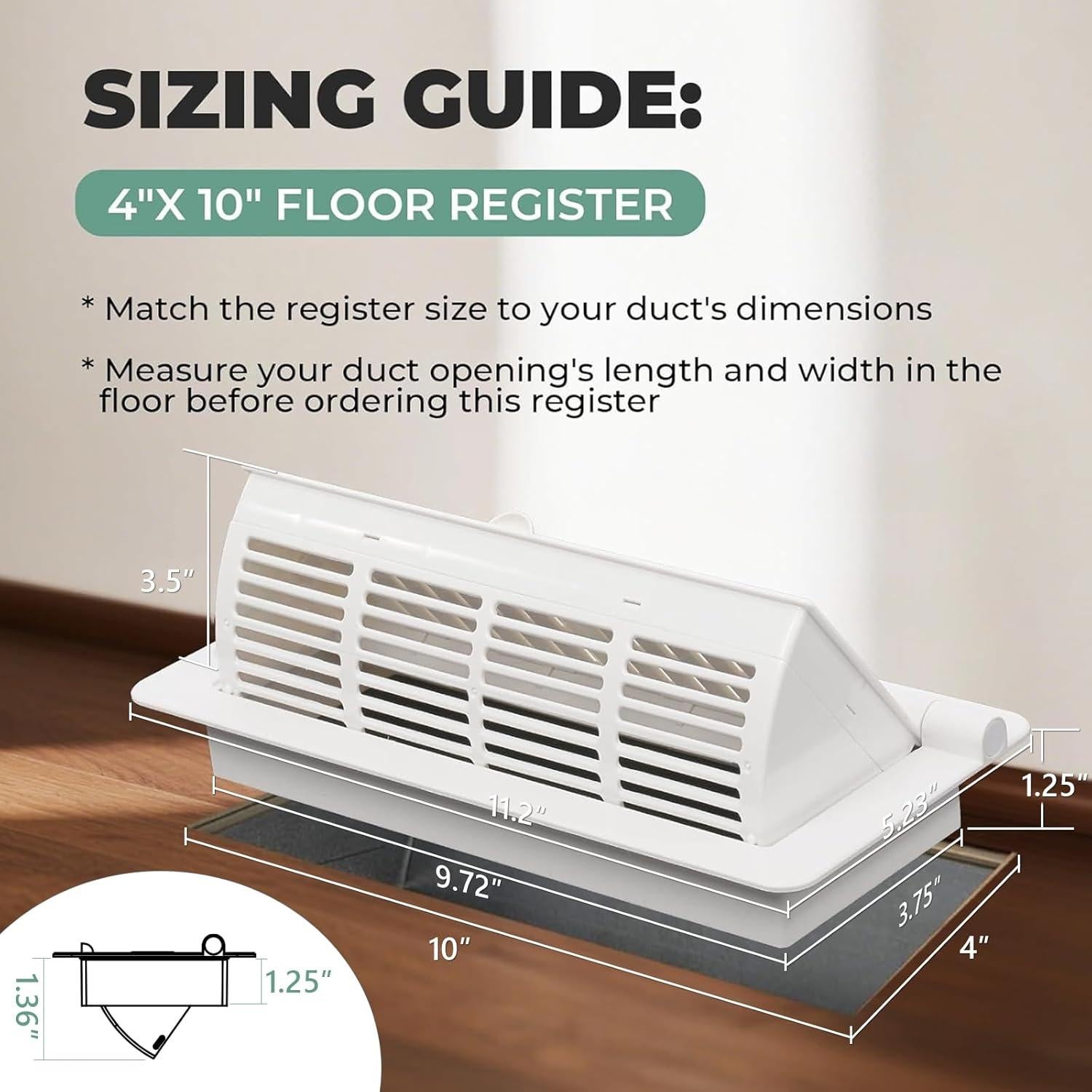 Deflector de Ventilación 2 en 1 MMFSF 10x25 cm Ajustable Blanco