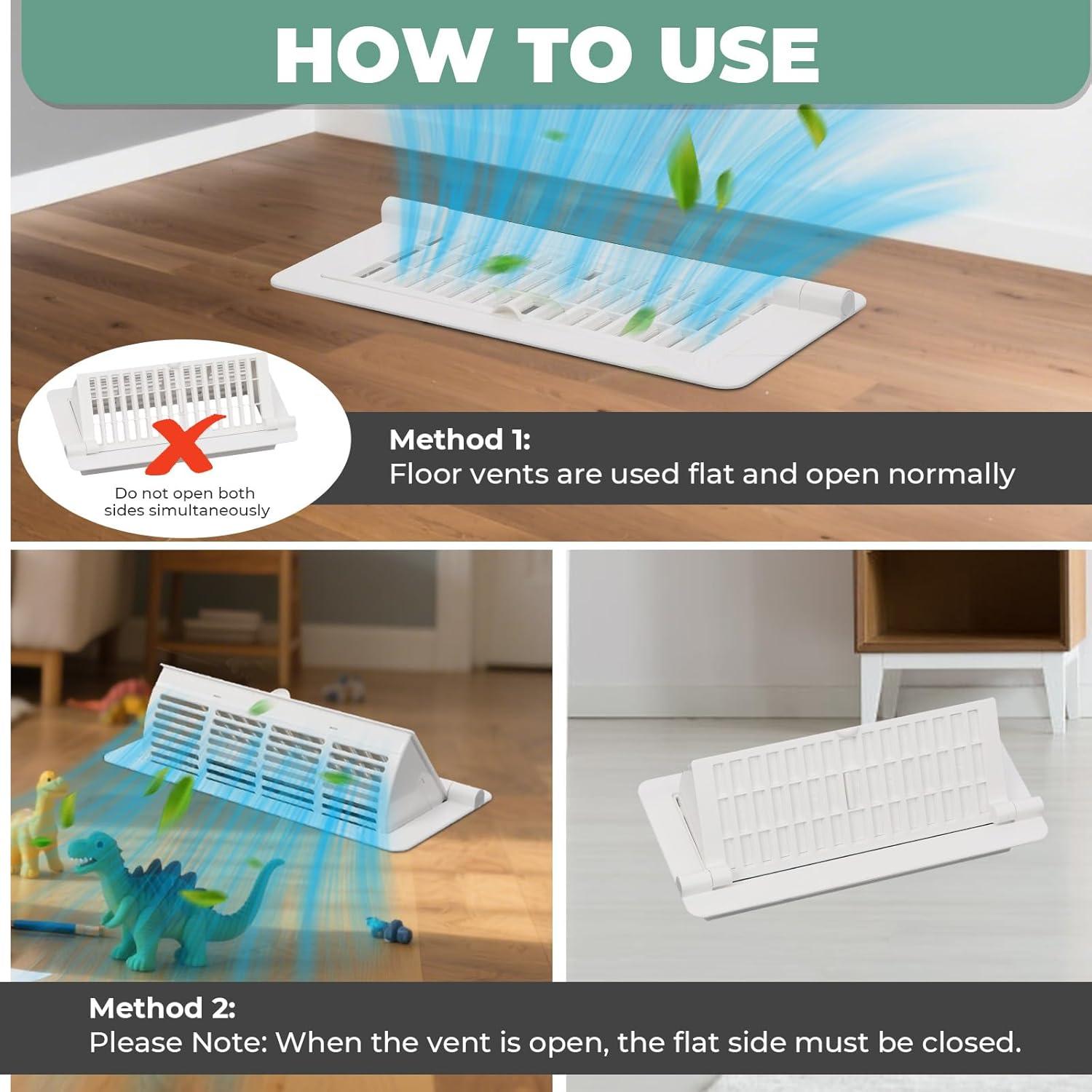 Deflector de Ventilación 2 en 1 MMFSF 10x25 cm Ajustable Blanco