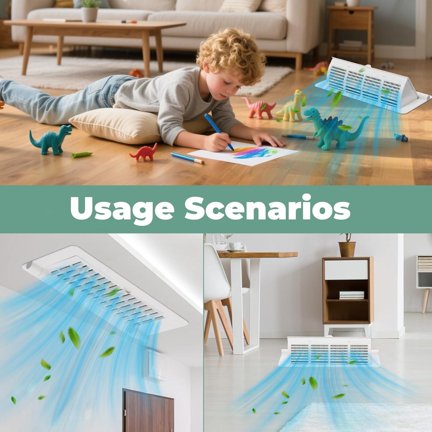 Deflector de Ventilación 2 en 1 MMFSF 10x25 cm Ajustable Blanco