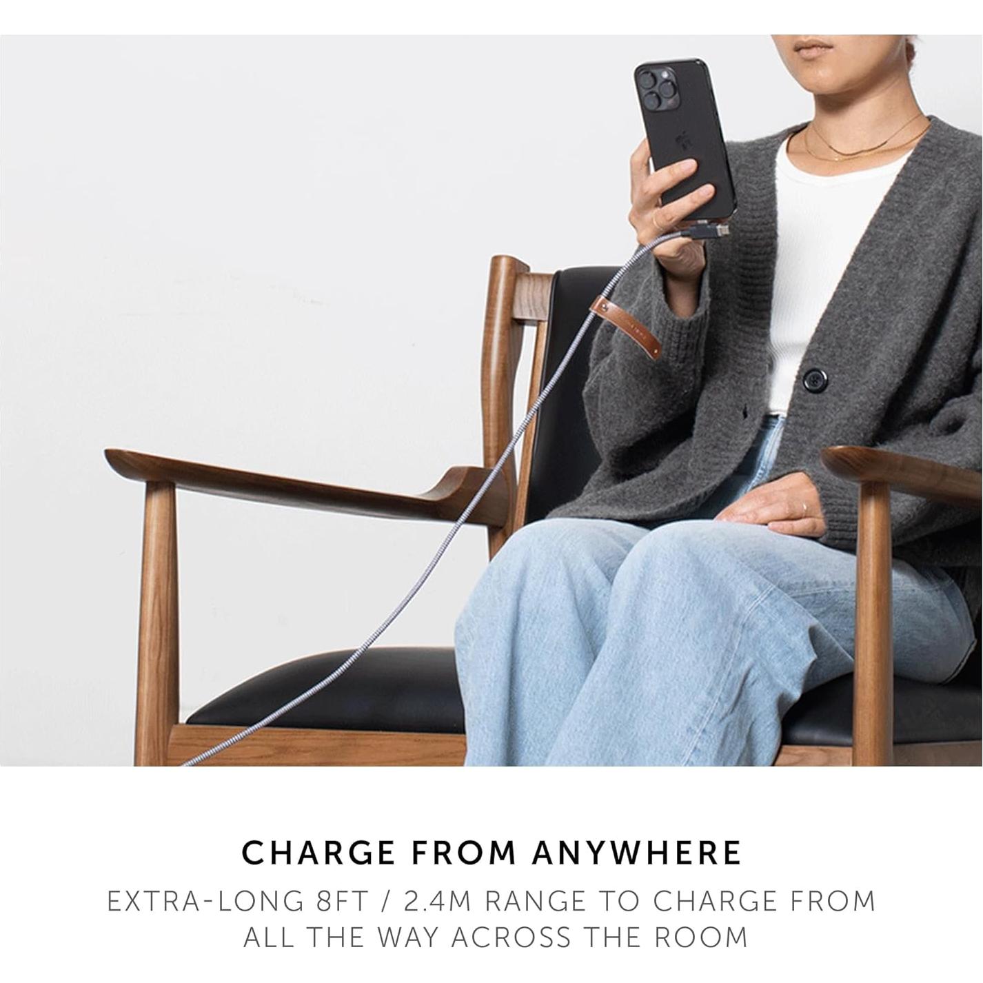 Cable de carga Native Union Belt Duo Pro 240W 2,44m Cebra