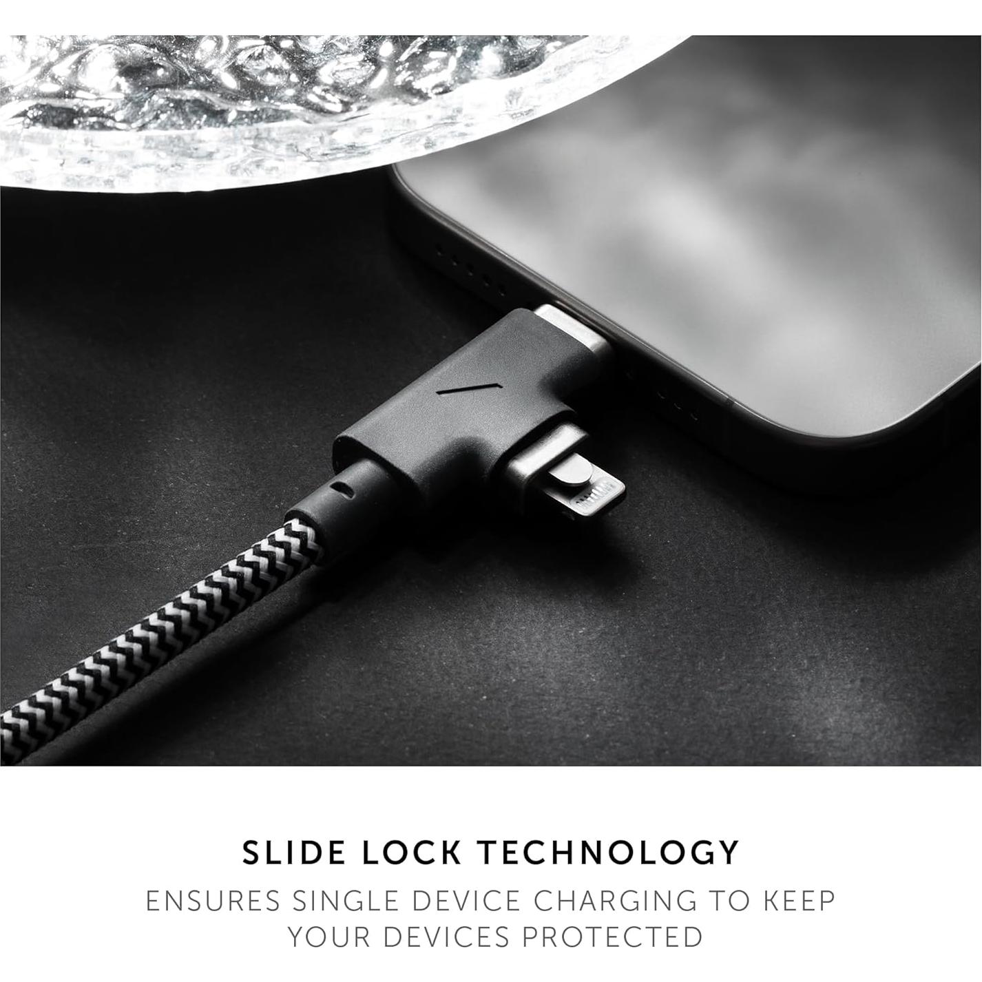 Cable de carga Native Union Belt Duo Pro 240W 2,44m Cebra