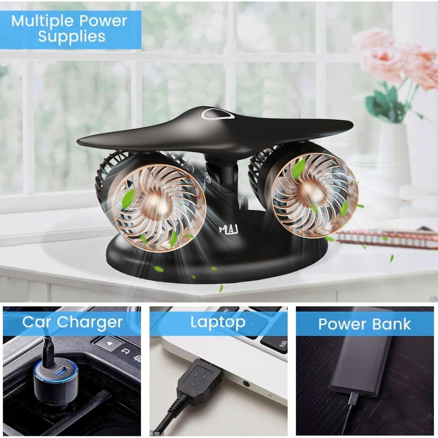 Ventilador portátil SHANORZHI con luz LED y batería 8000 mAh