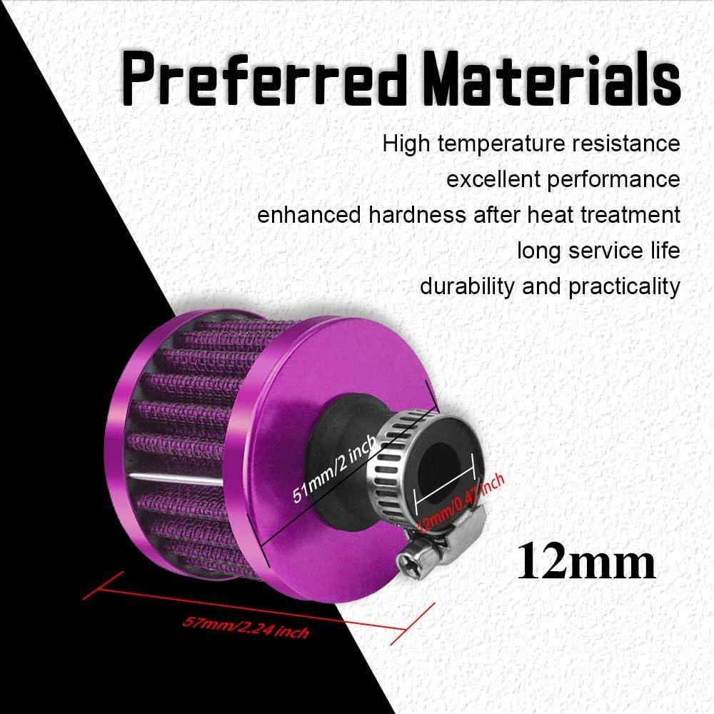 Filtro de Aire Frío CHRYMUM 12MM Universal para Automóviles y Motos