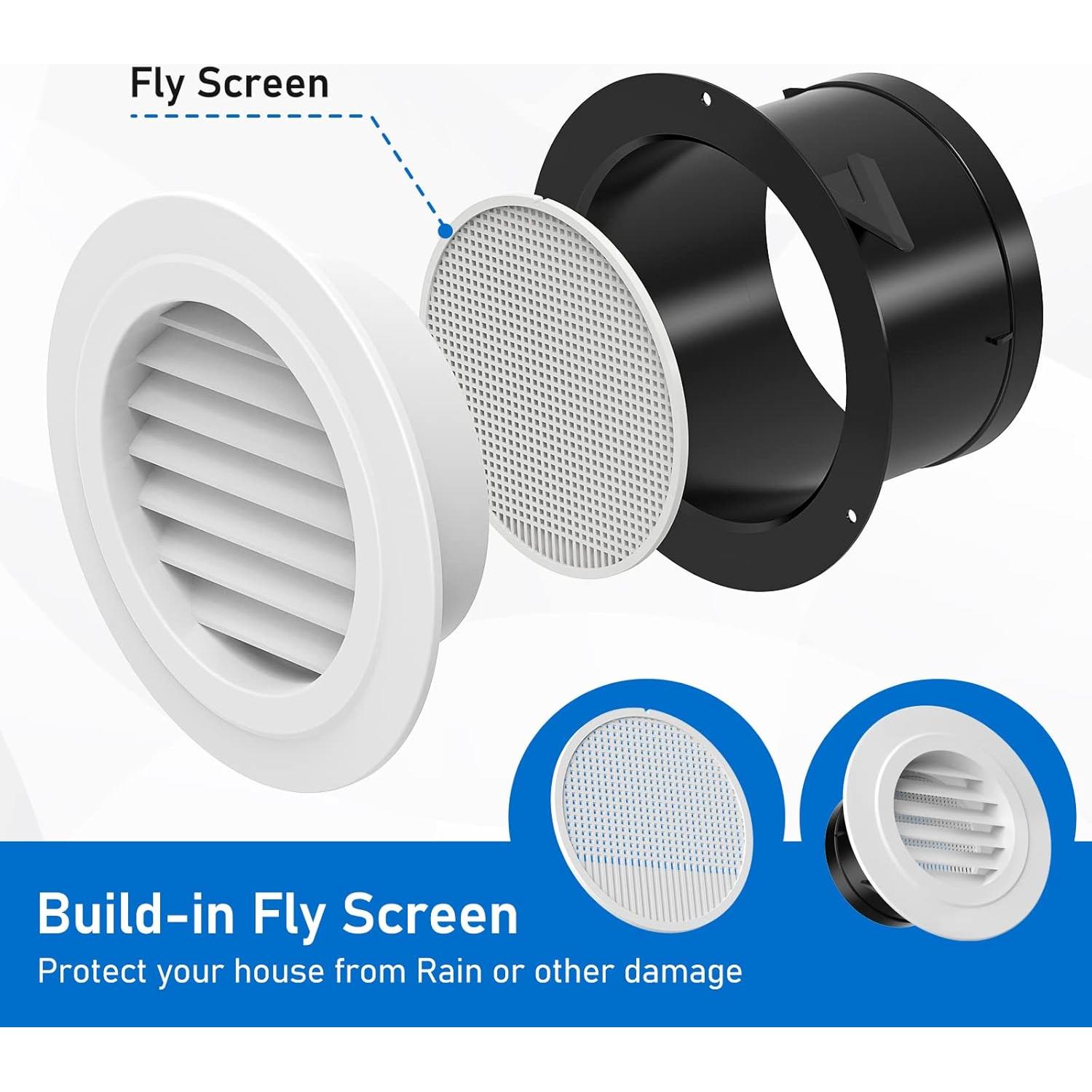 Ventilación de Escape Soffit Hon&Guan 125mm con Malla Antiinsectos