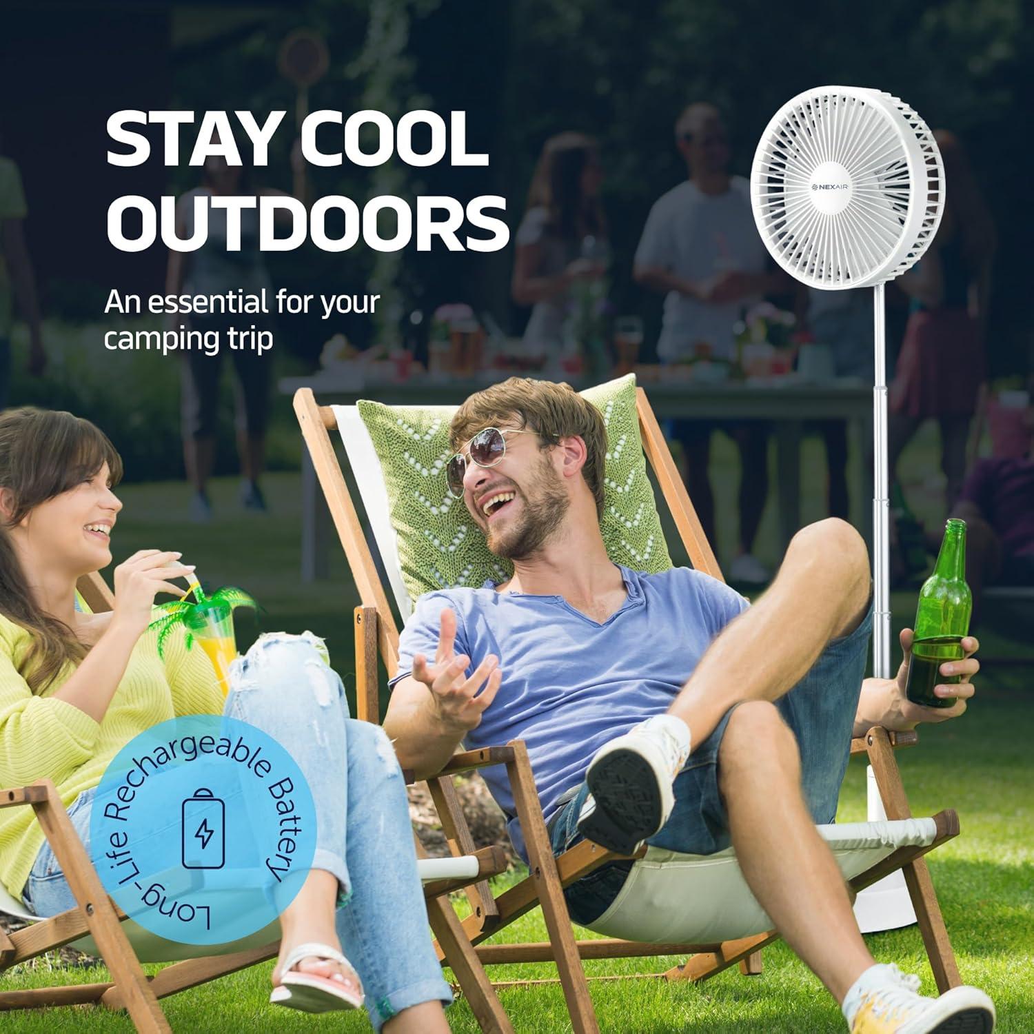 Ventilador Plegable NEXAIR 4 Velocidades 14-100cm Inalámbrico