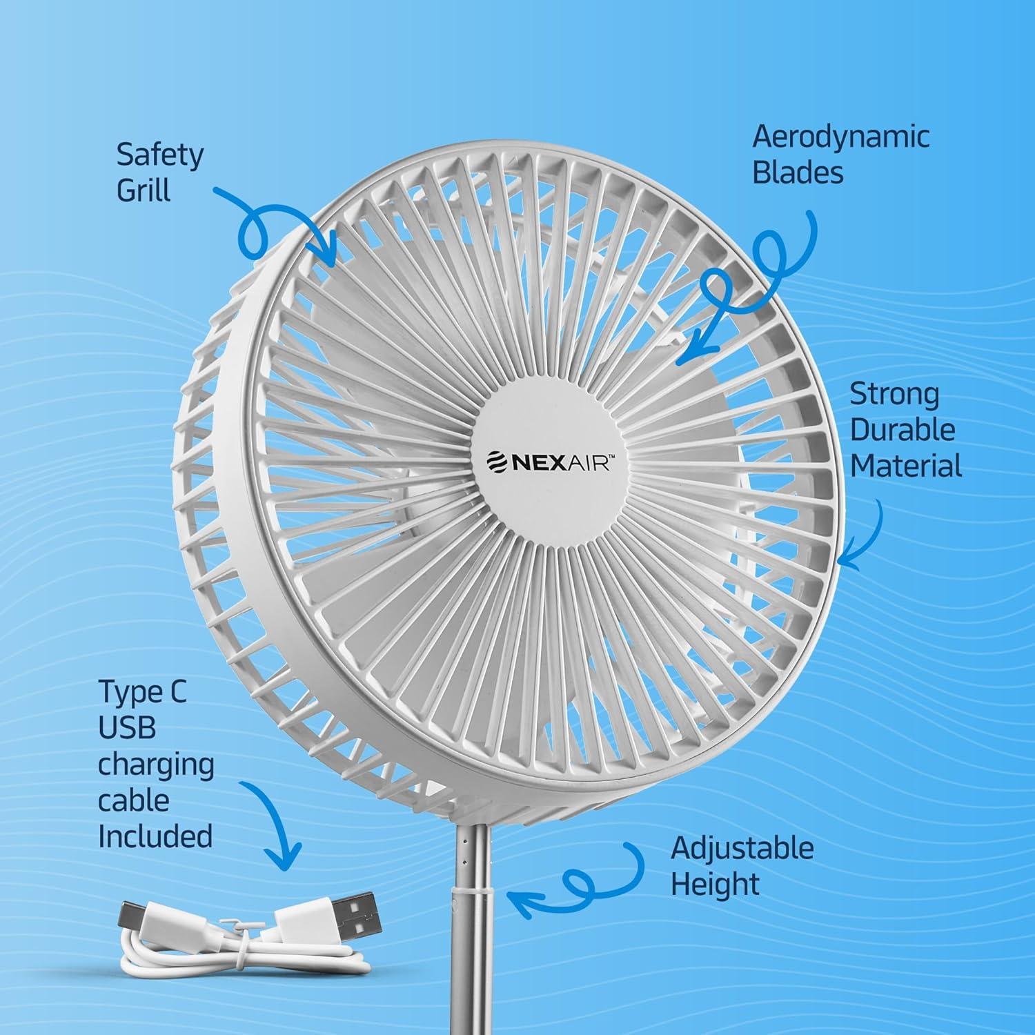 Ventilador Plegable NEXAIR 4 Velocidades 14-100cm Inalámbrico