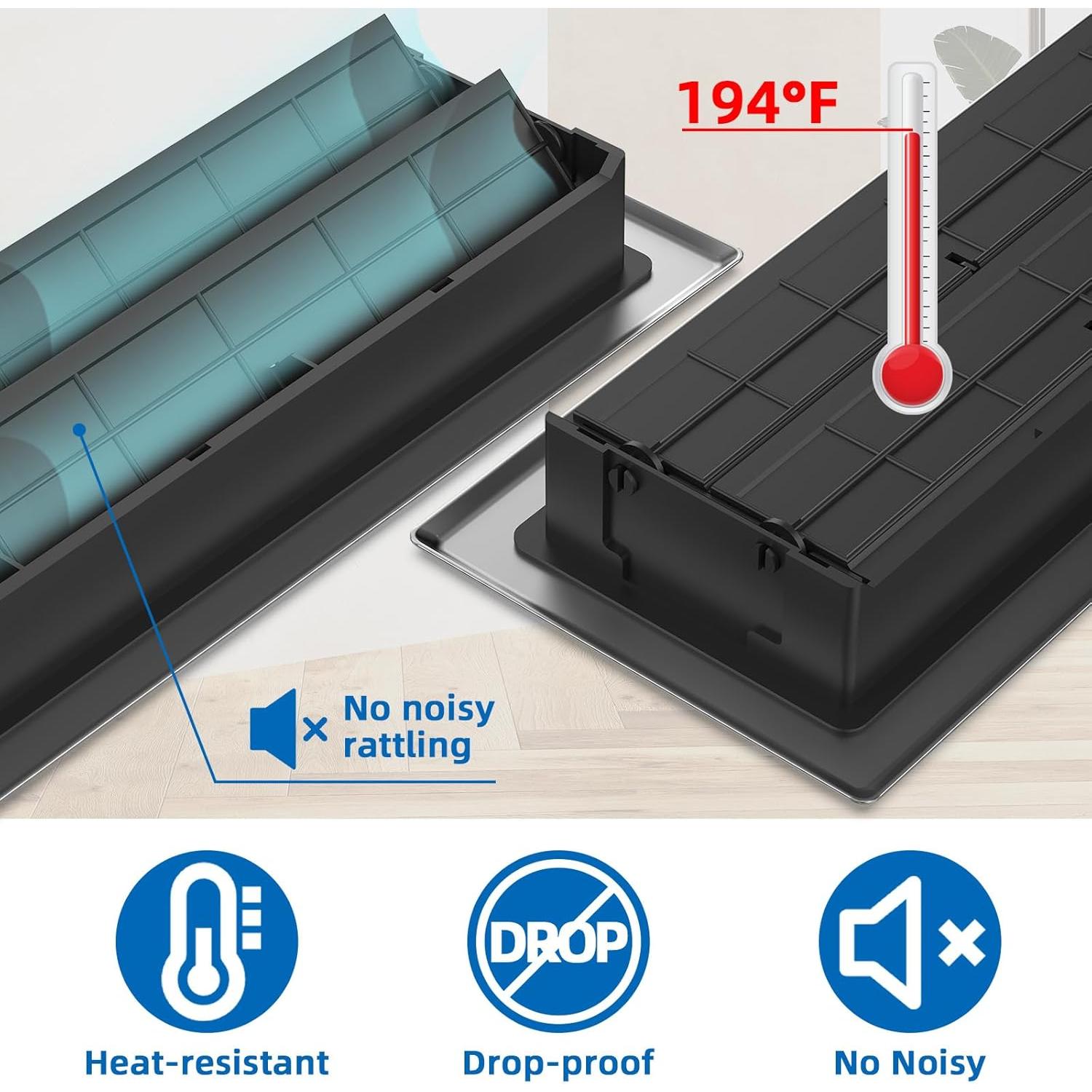 Registro de Piso 10x36 cm BYEWIRE - Paquete de 3 Rejillas de Acero