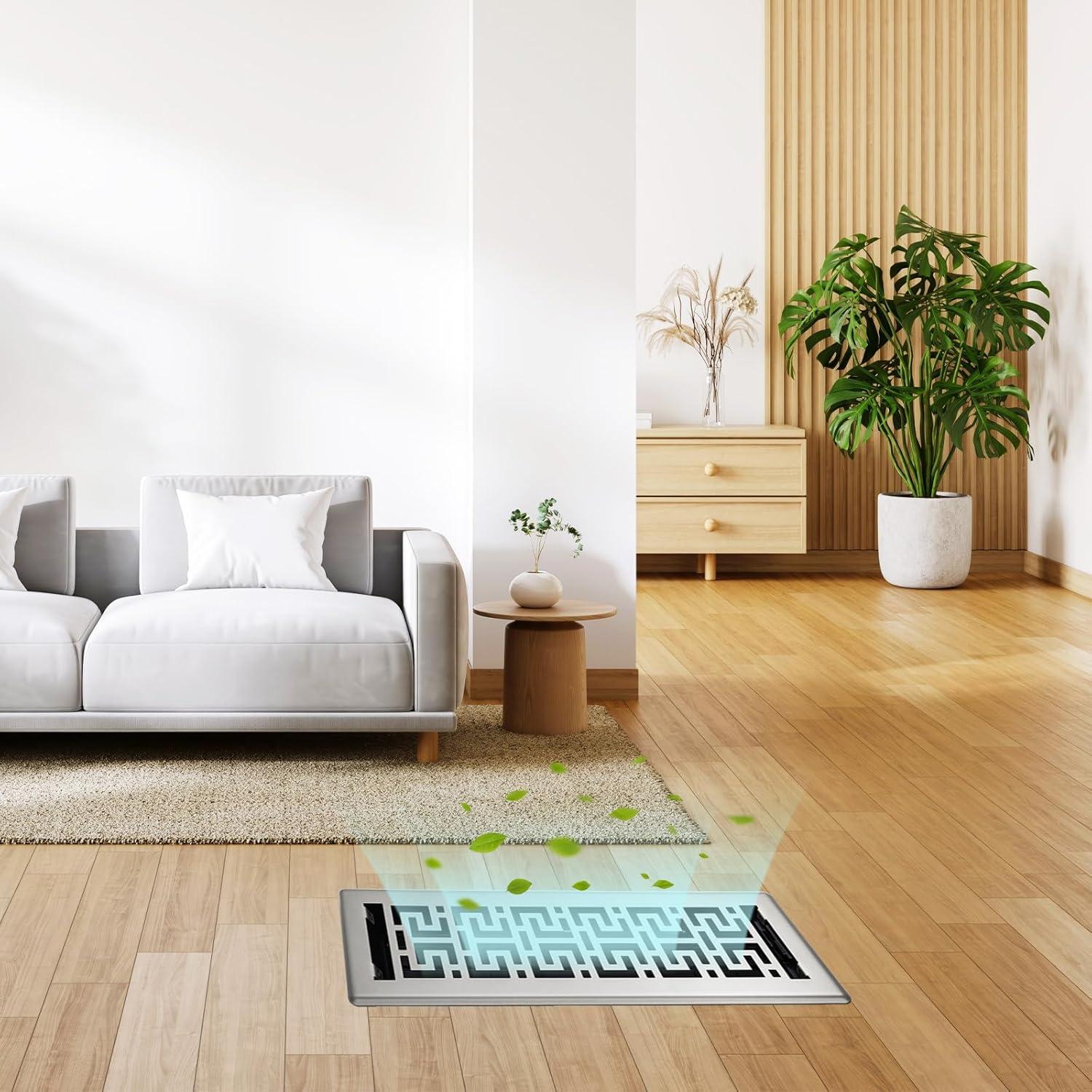 Registro de Piso 10x36 cm BYEWIRE - Paquete de 3 Rejillas de Acero