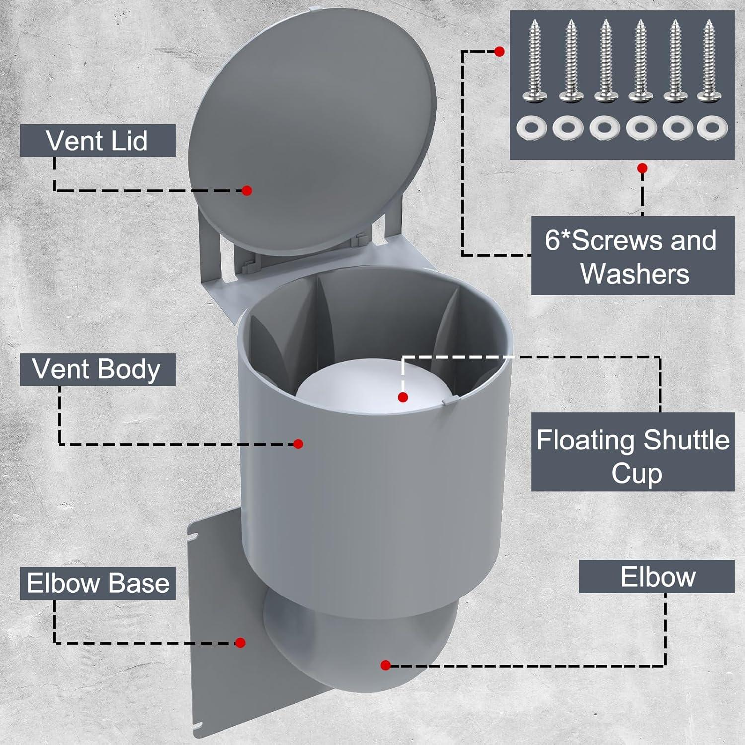 Cubierta de Ventilación para Secadora Mogseek 4" Exterior Gris