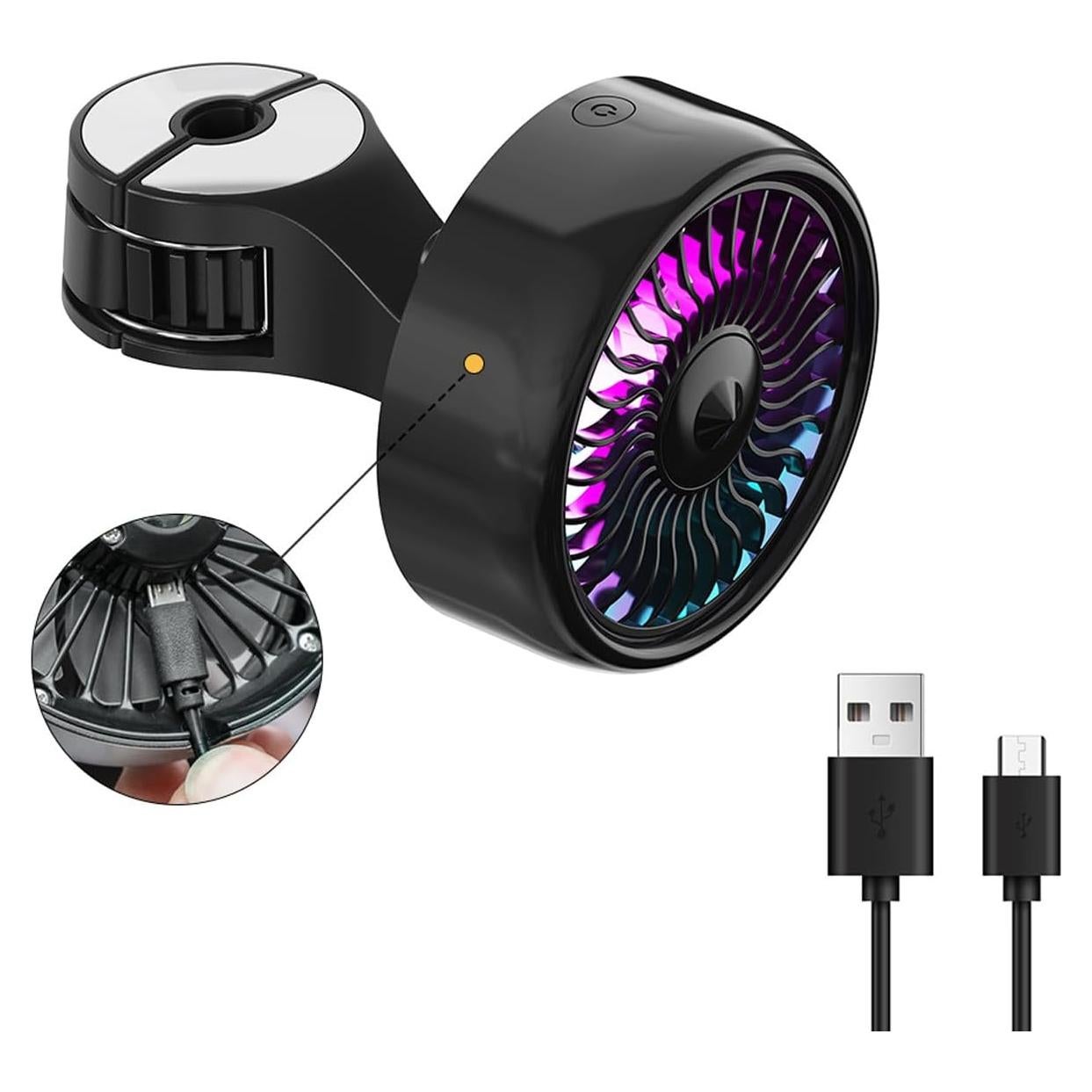 Ventilador de Asiento Portátil Kwak QTT290 USB 3 Velocidades LED