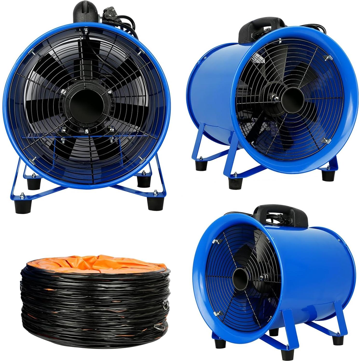 Ventilador Axial de Escape WARSUN 520W 30cm con Manguera 10m