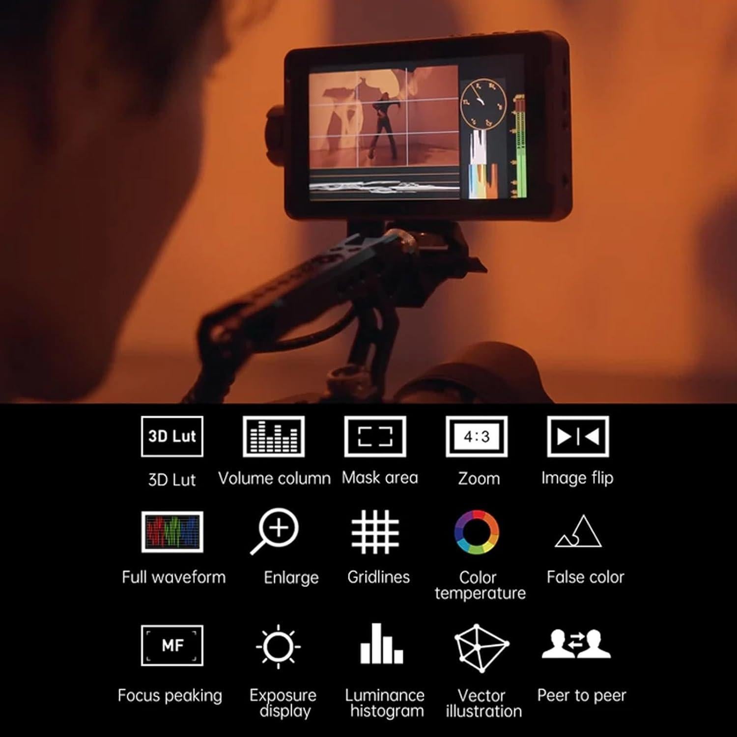 Monitor de Campo VILTROX DC-550 5.5" 1200 Nits 4K HDMI