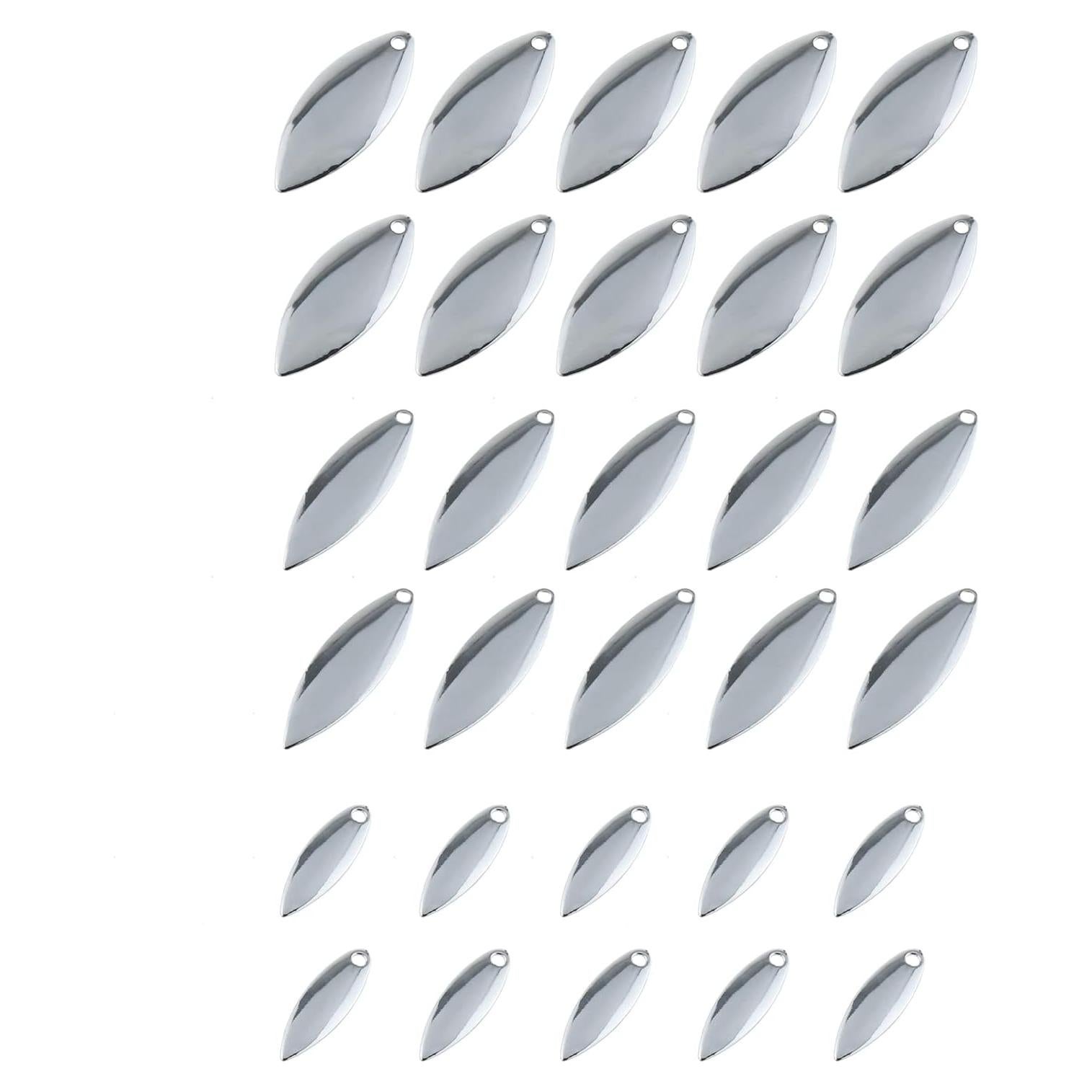 Cucharas de Pesca ZZHXSM 30PCS Kit de Spinner Plata