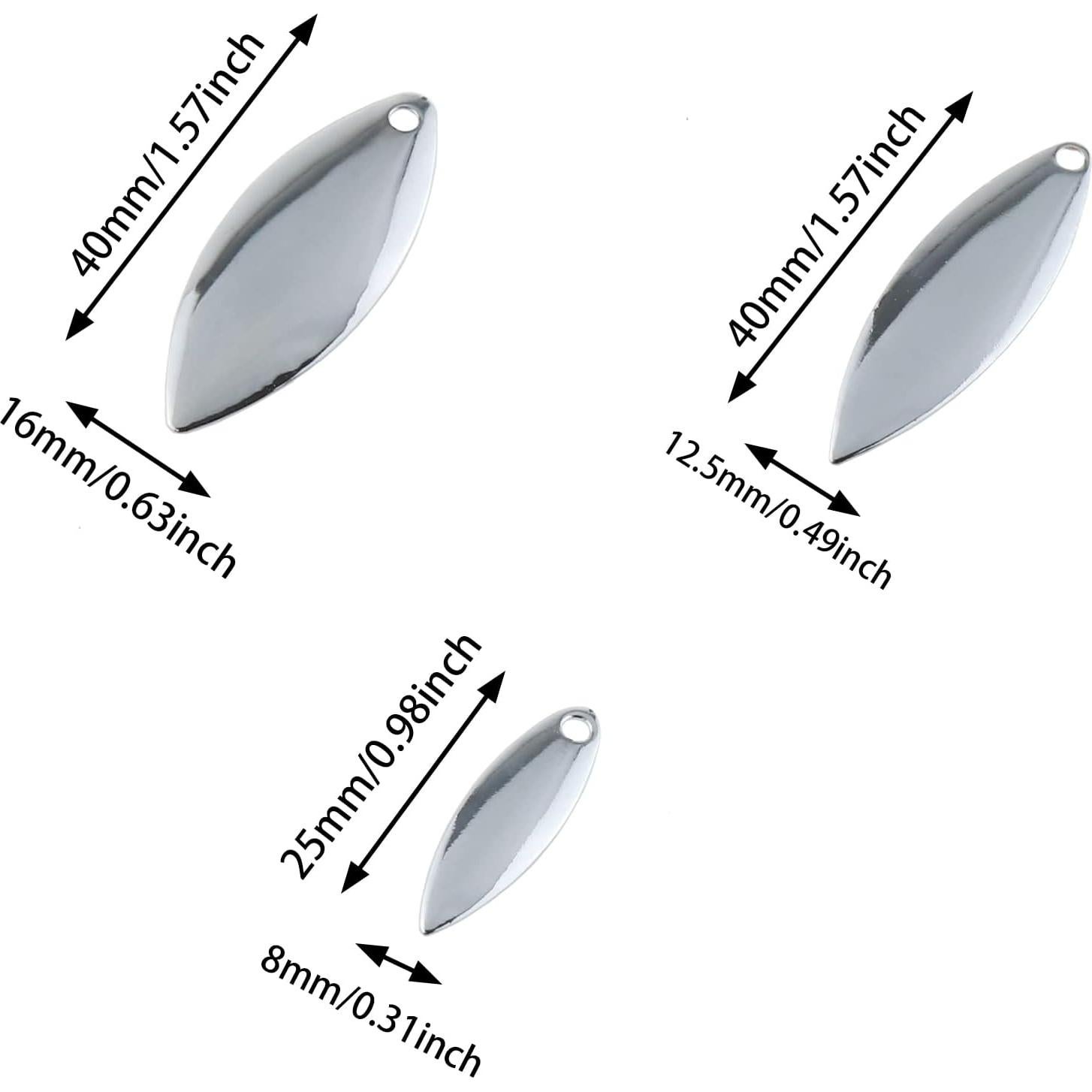 Cucharas de Pesca ZZHXSM 30PCS Kit de Spinner Plata