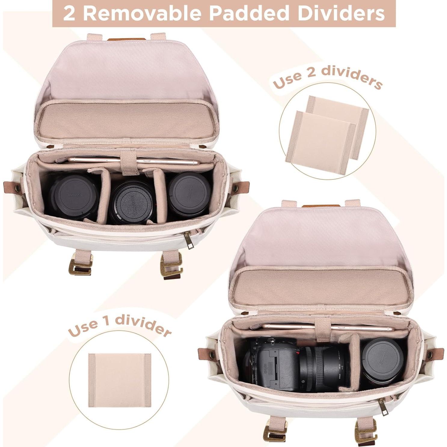 Bolsa de Cámara SMRITI Lona Impermeable 30x11x19cm Blanco