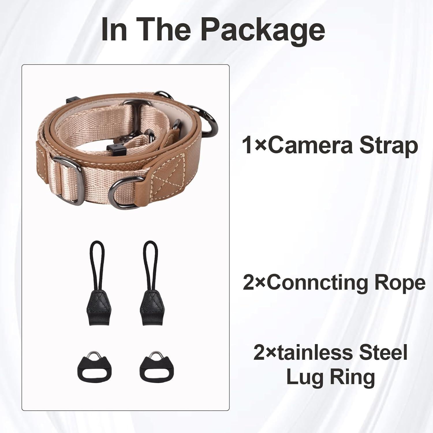 Correa de Cuello Ajustable PU para Cámara - Compatible Canon, Sony, Nikon