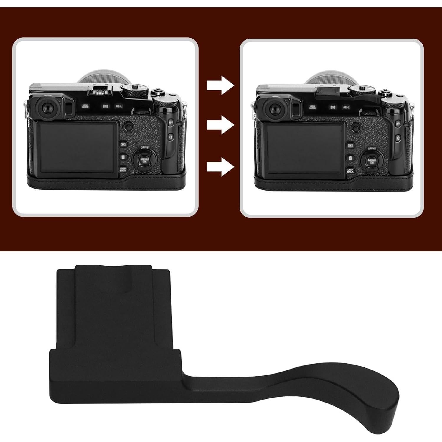 Reposamanos de Pulgar Be In Your Mind para Fujifilm X-E4/X100F/X100V/XPro2/XPro3 - Aluminio Negro