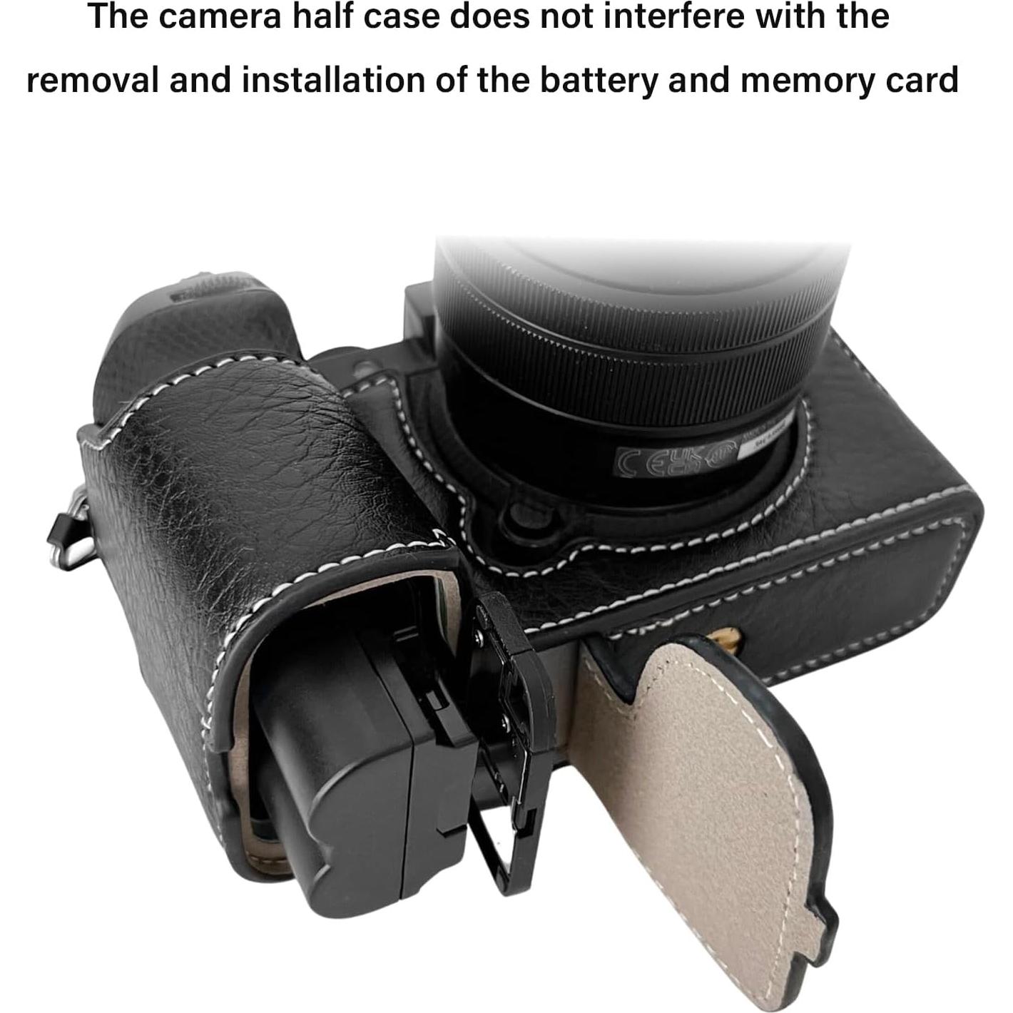 Funda Media de Cuero PU para Cámara Fujifilm X-S20 - Negra