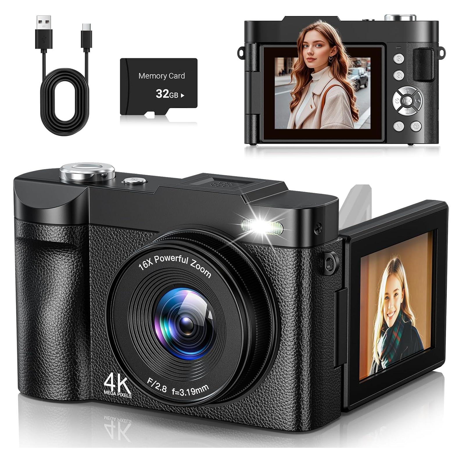 Cámara Digital 4K 50MP ANVOSCI DC03 con Pantalla Invertible 2.8"