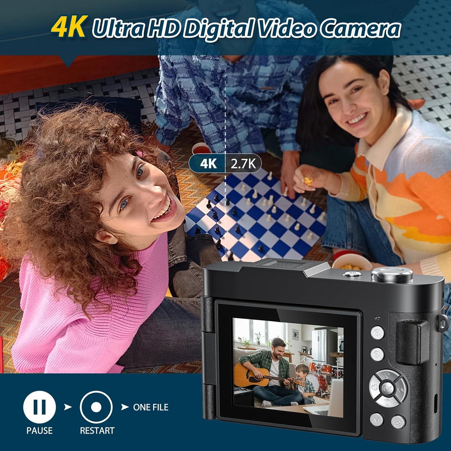 Cámara Digital 4K 50MP ANVOSCI DC03 con Pantalla Invertible 2.8"